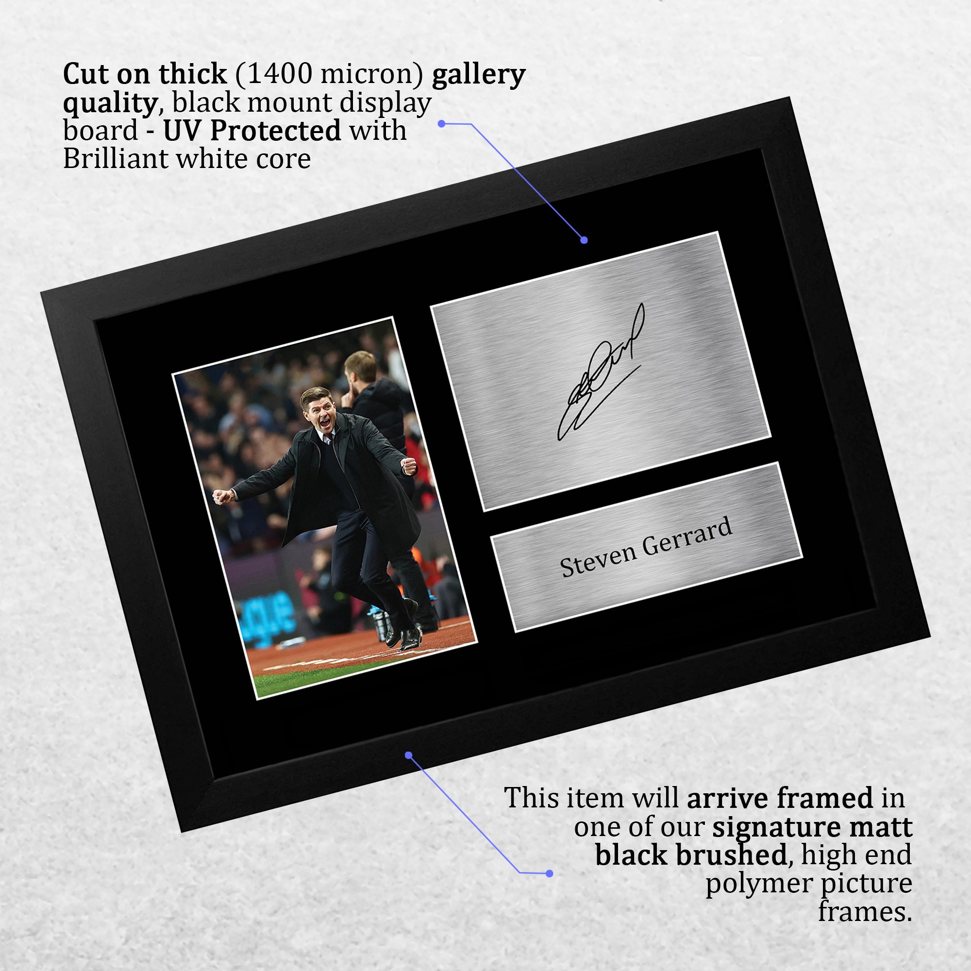 Steven Gerrard Manager Aston Villa gedrucktes handsigniertes Poster für Fußballfans - Bild 4 von 17