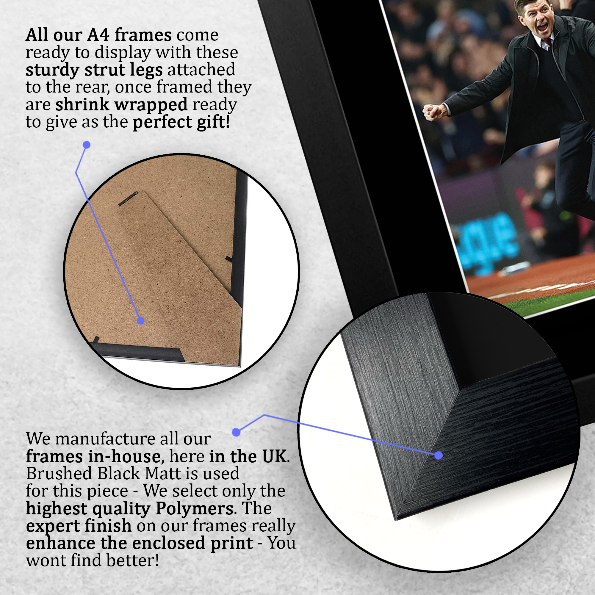 Steven Gerrard Manager Aston Villa gedrucktes handsigniertes Poster für Fußballfans - Bild 8 von 17