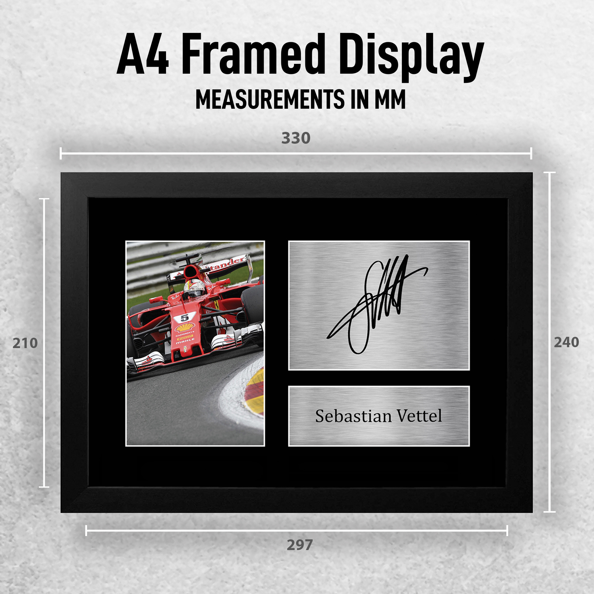 Sebastian Vettel Signed Pre Printed Autograph A4 Photo Gift For a F1 Fan - Foto 3 di 17
