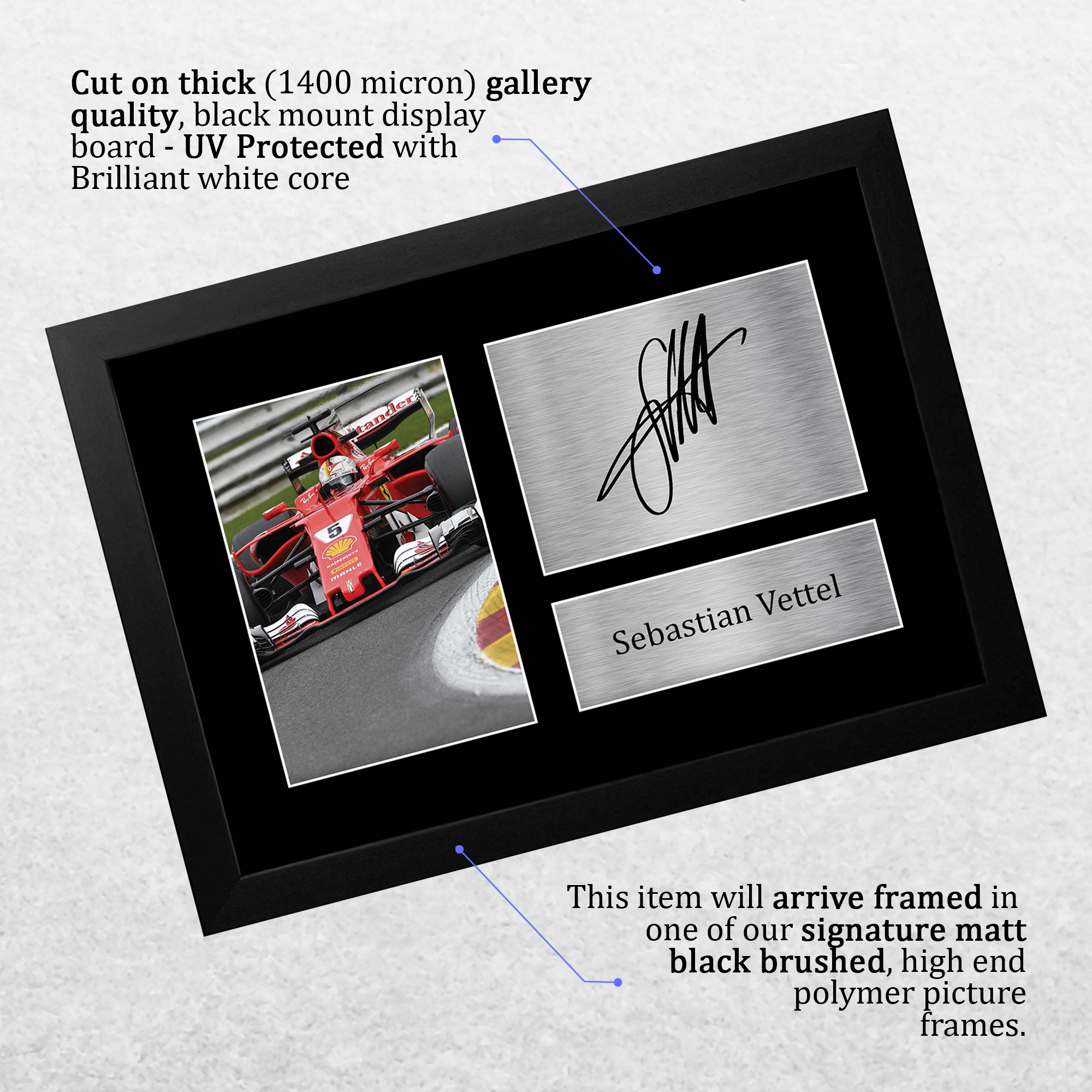 Sebastian Vettel Signed Pre Printed Autograph A4 Photo Gift For a F1 Fan - Foto 4 di 17