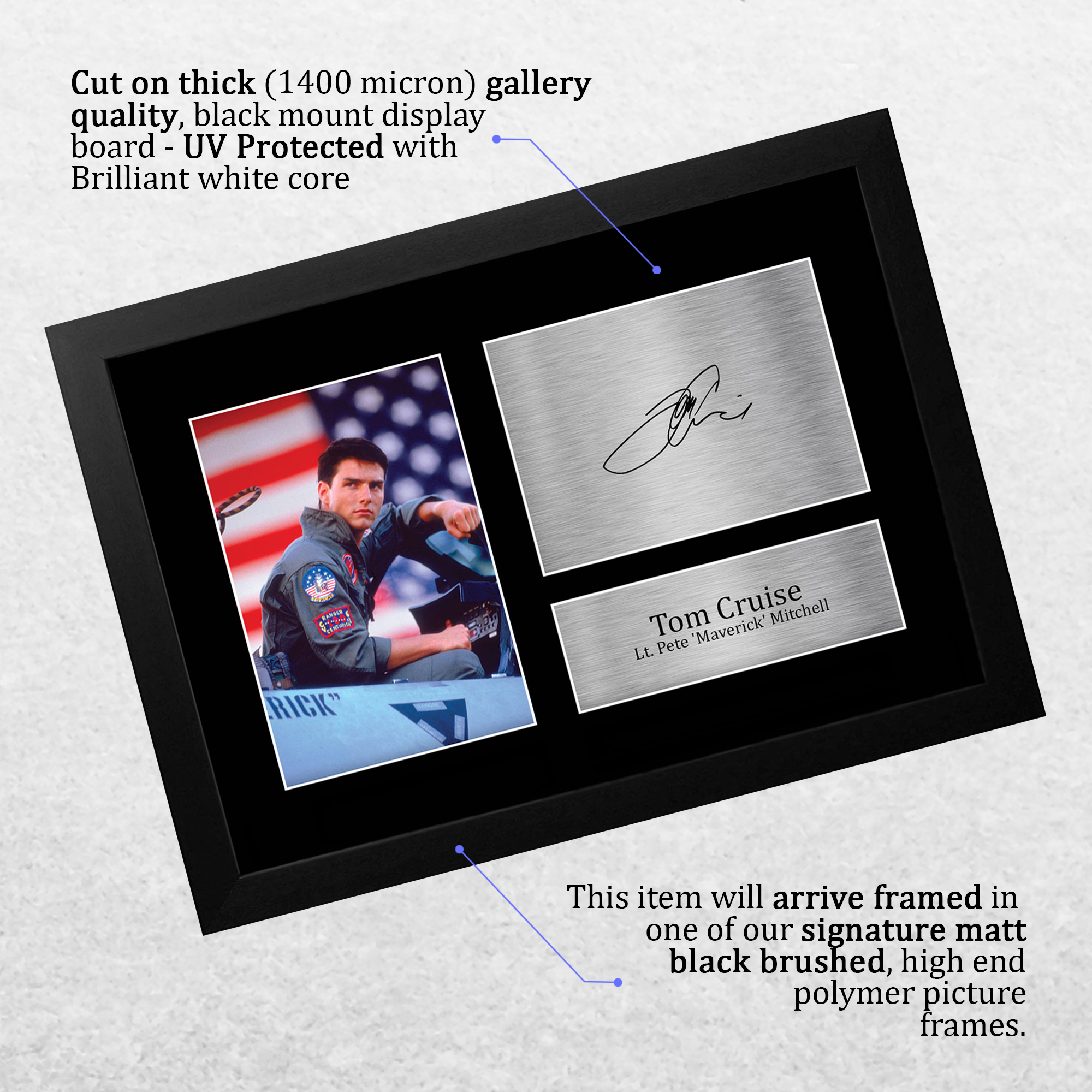 Top Gun Maverick Cool Gift Idea Framed Autograph Picture Print to Movie Fans - Picture 12 of 59