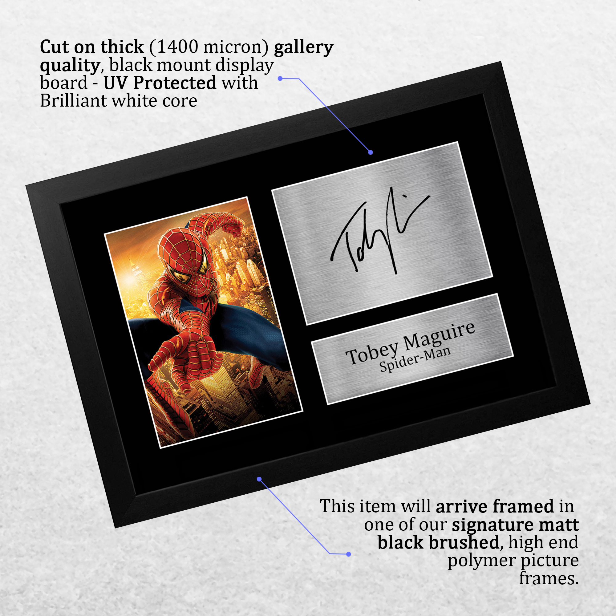 Tobey Maguire Spider-man Gift Idea Framed Autograph Picture Print to Movie Fans - Picture 19 of 24