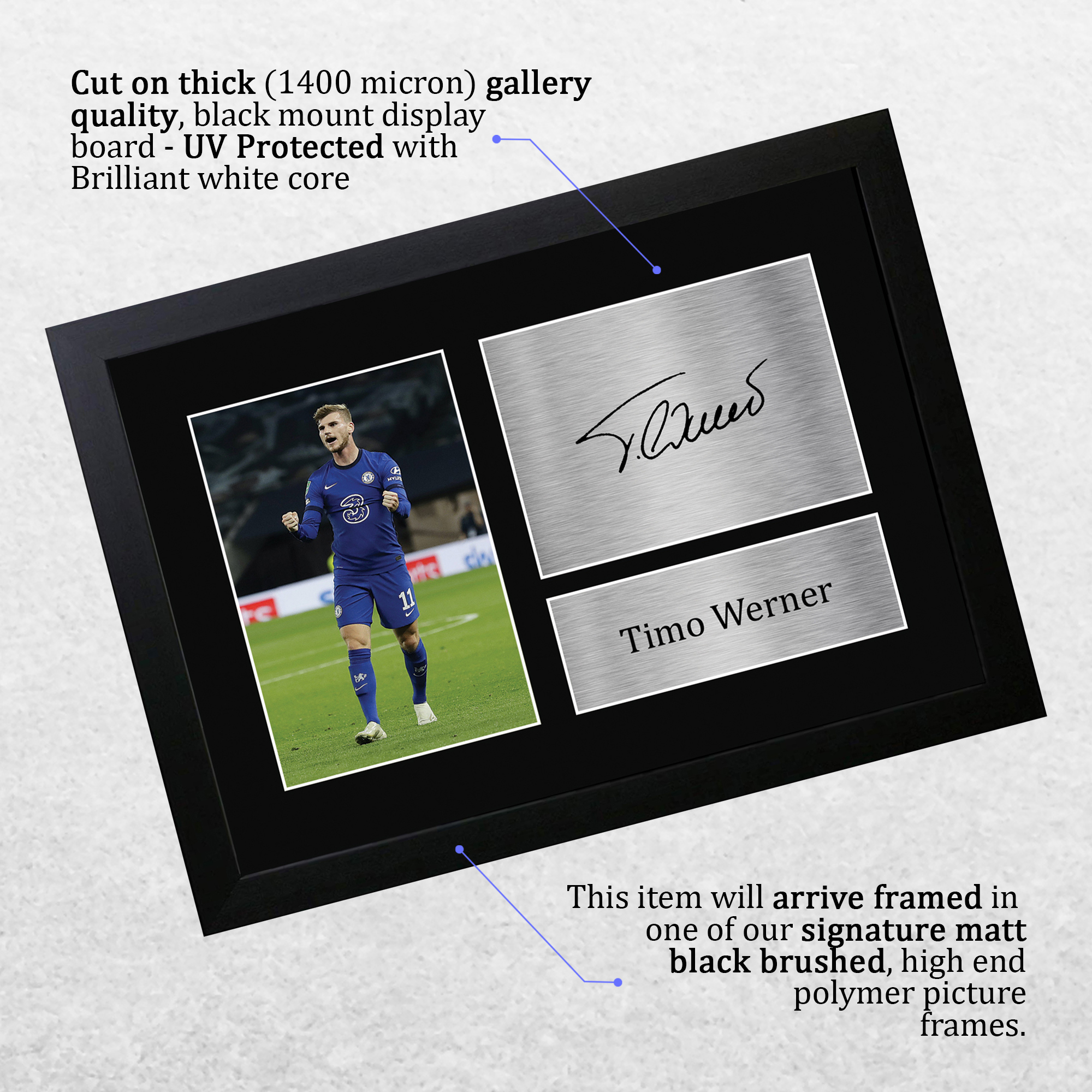 Timo Werner A4 Chelsea Gift Ideas Printed Autograph Picture for Football Fans - Imagen 4 de 17