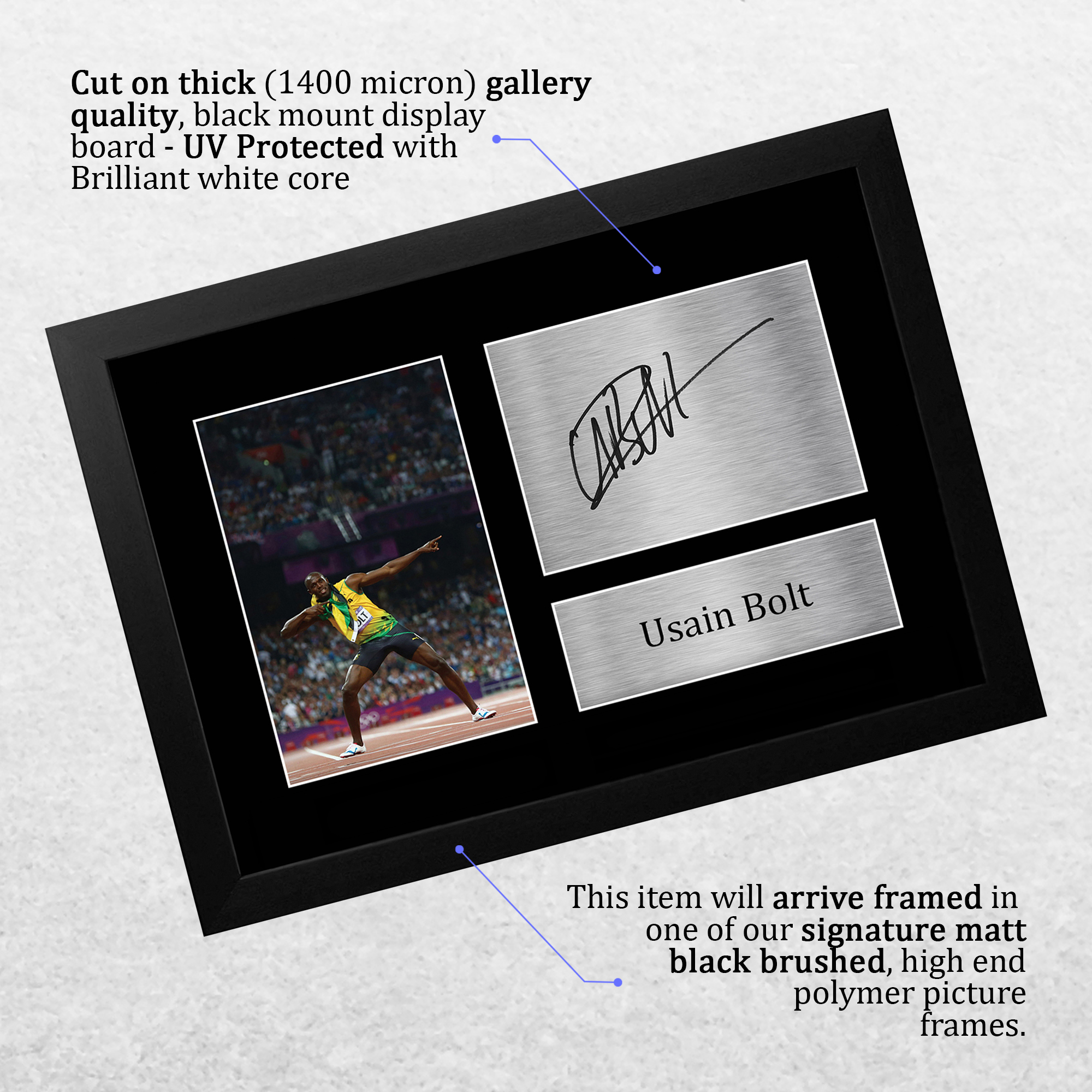 Usain Bolt Signed Pre Printed Autograph A4 Photo Gift For Jamaican Athletics Fan - Picture 4 of 17