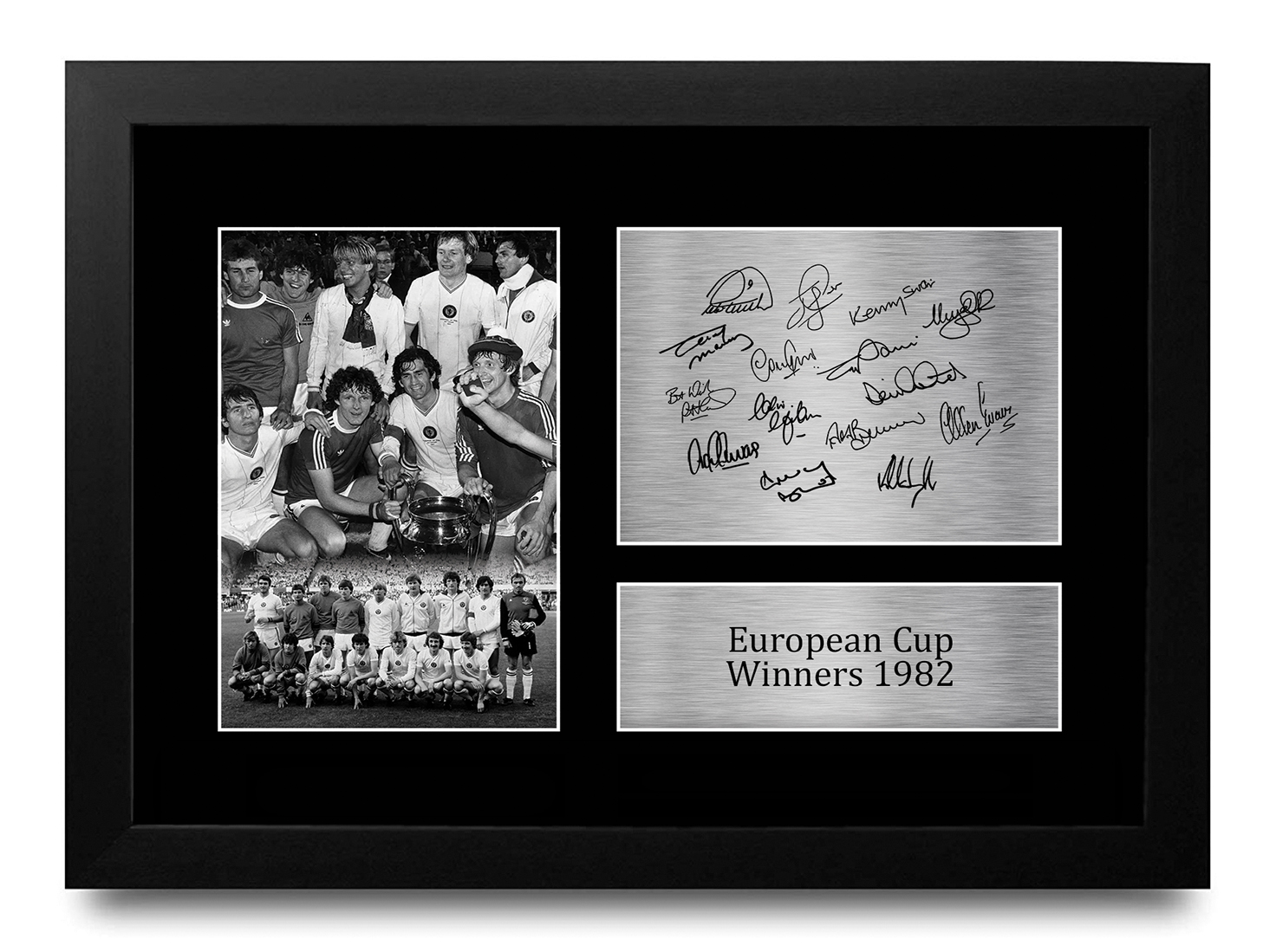 Aston Villa 1982 Europapokalsieger gedrucktes Autogrammfoto ein Fußballfan - Bild 26 von 33