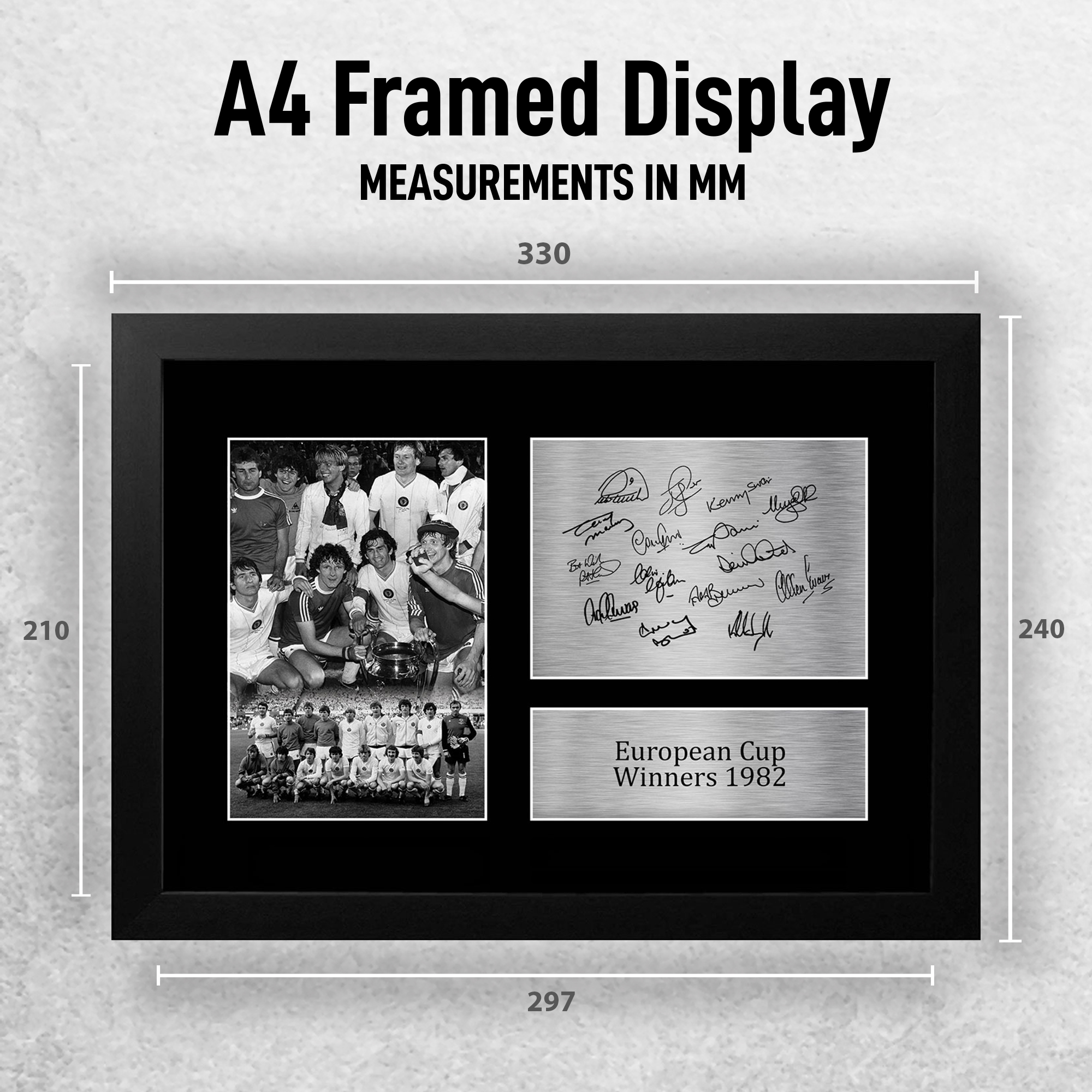 Aston Villa 1982 Europapokalsieger gedrucktes Autogrammfoto ein Fußballfan - Bild 27 von 33