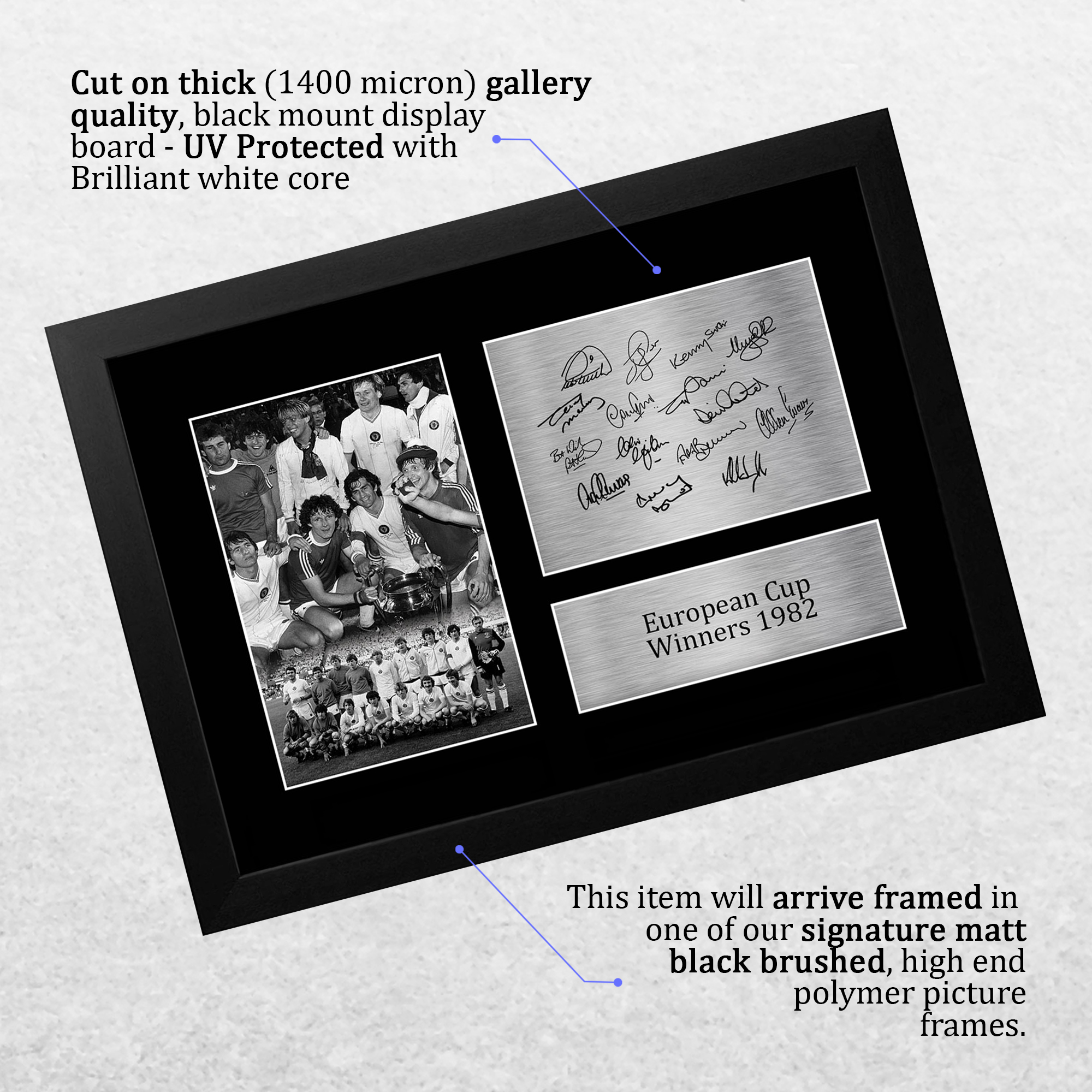 Aston Villa 1982 Europapokalsieger gedrucktes Autogrammfoto ein Fußballfan - Bild 28 von 33