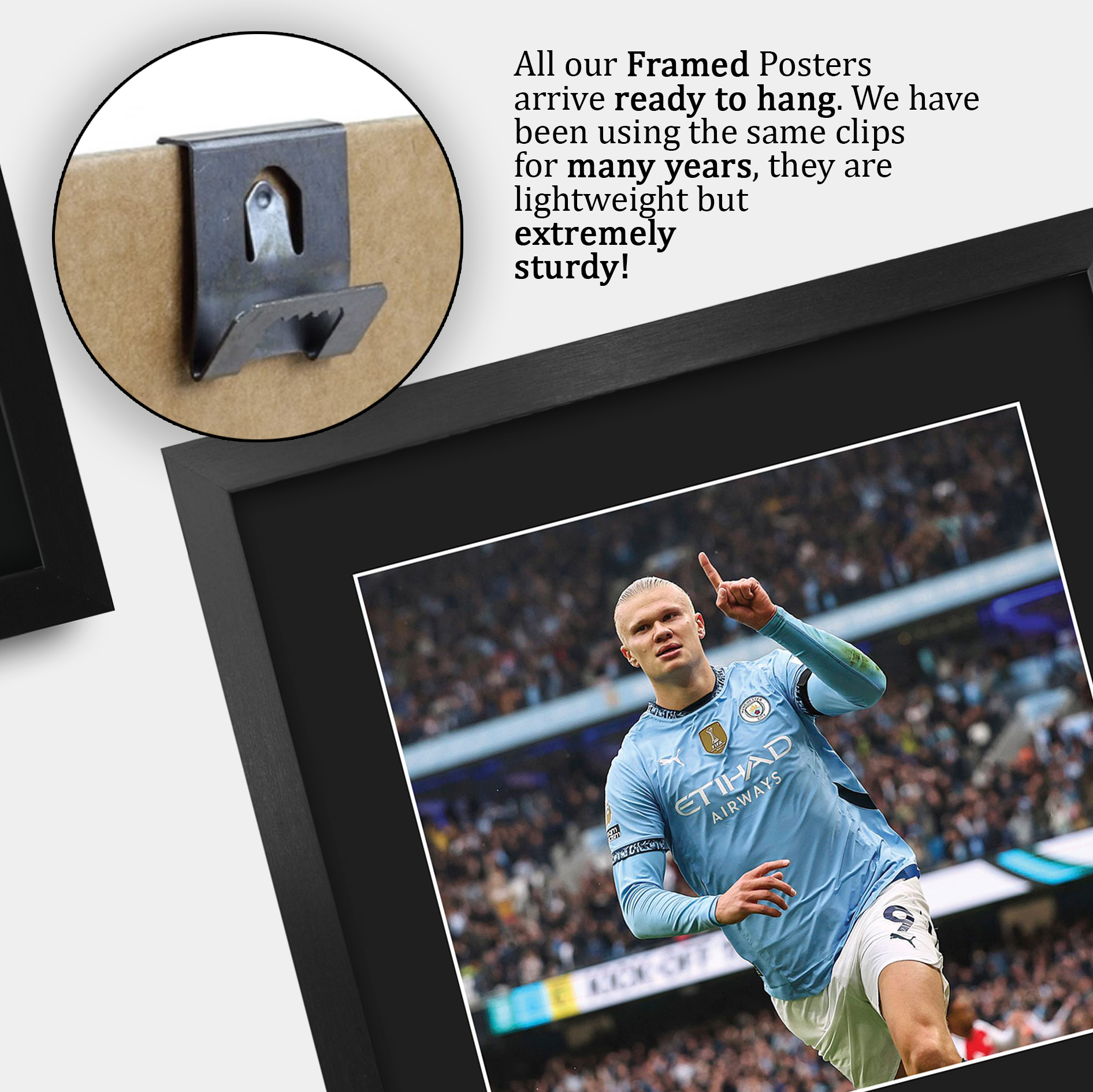 Erling Haaland Manchester City gerahmtes gedrucktes Autogrammbild für Fußballfan - Bild 56 von 58