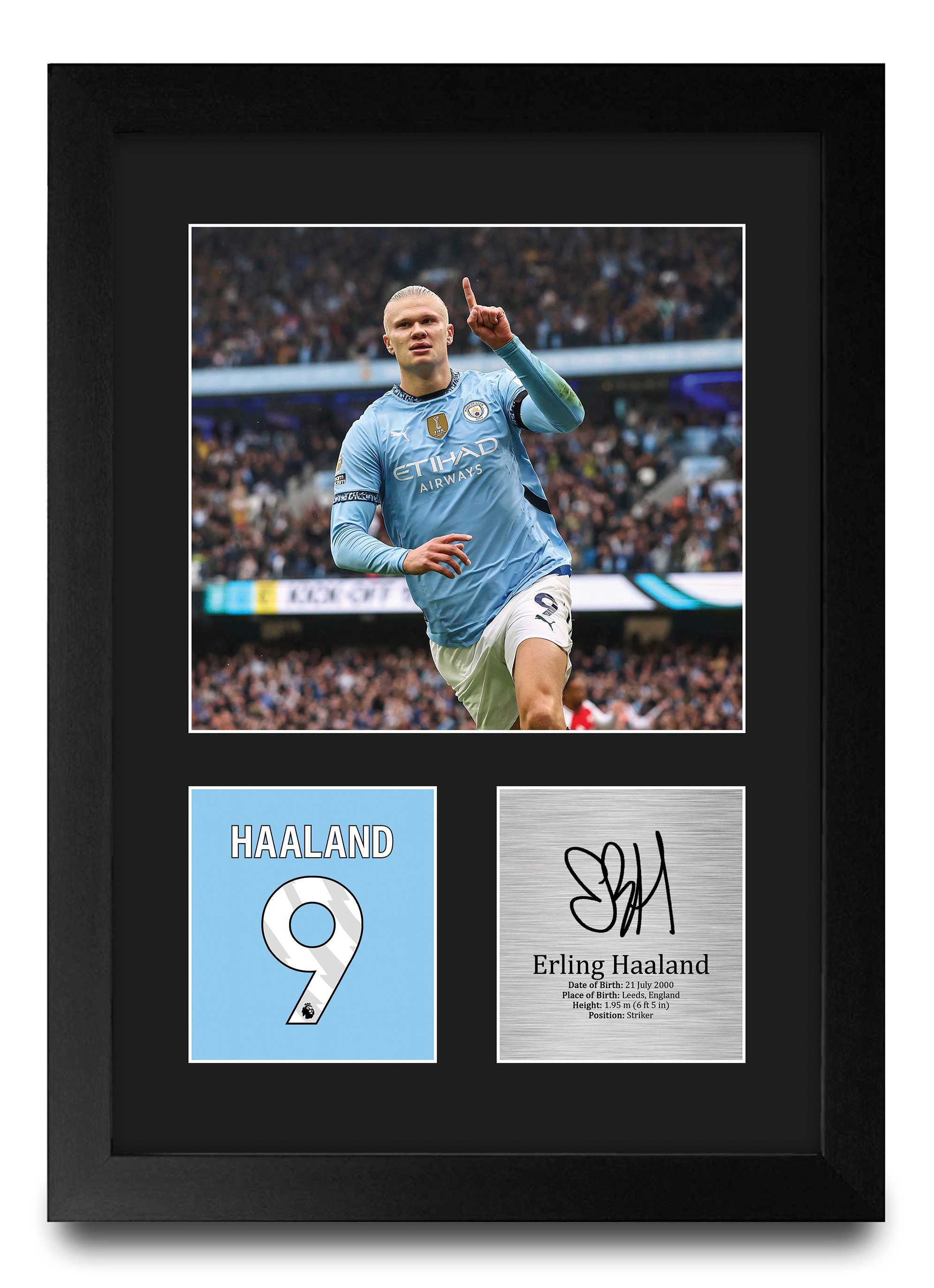 Erling Haaland Manchester City gerahmtes gedrucktes Autogrammbild für Fußballfan - Bild 50 von 58