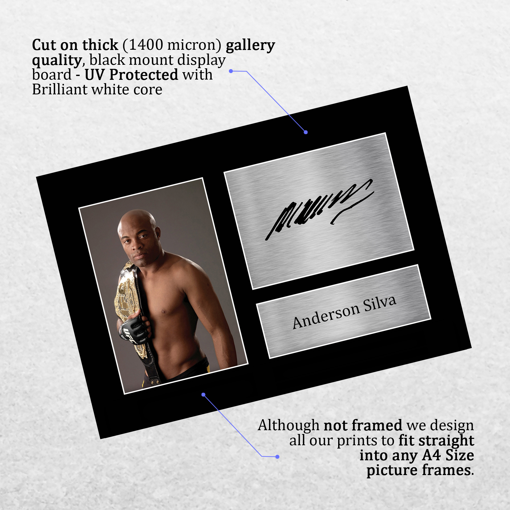 HWC Trading Georges St Pierre Mma Gifts Printafdruk Handtekeningen Fans Ufc Souvenirs - A4
