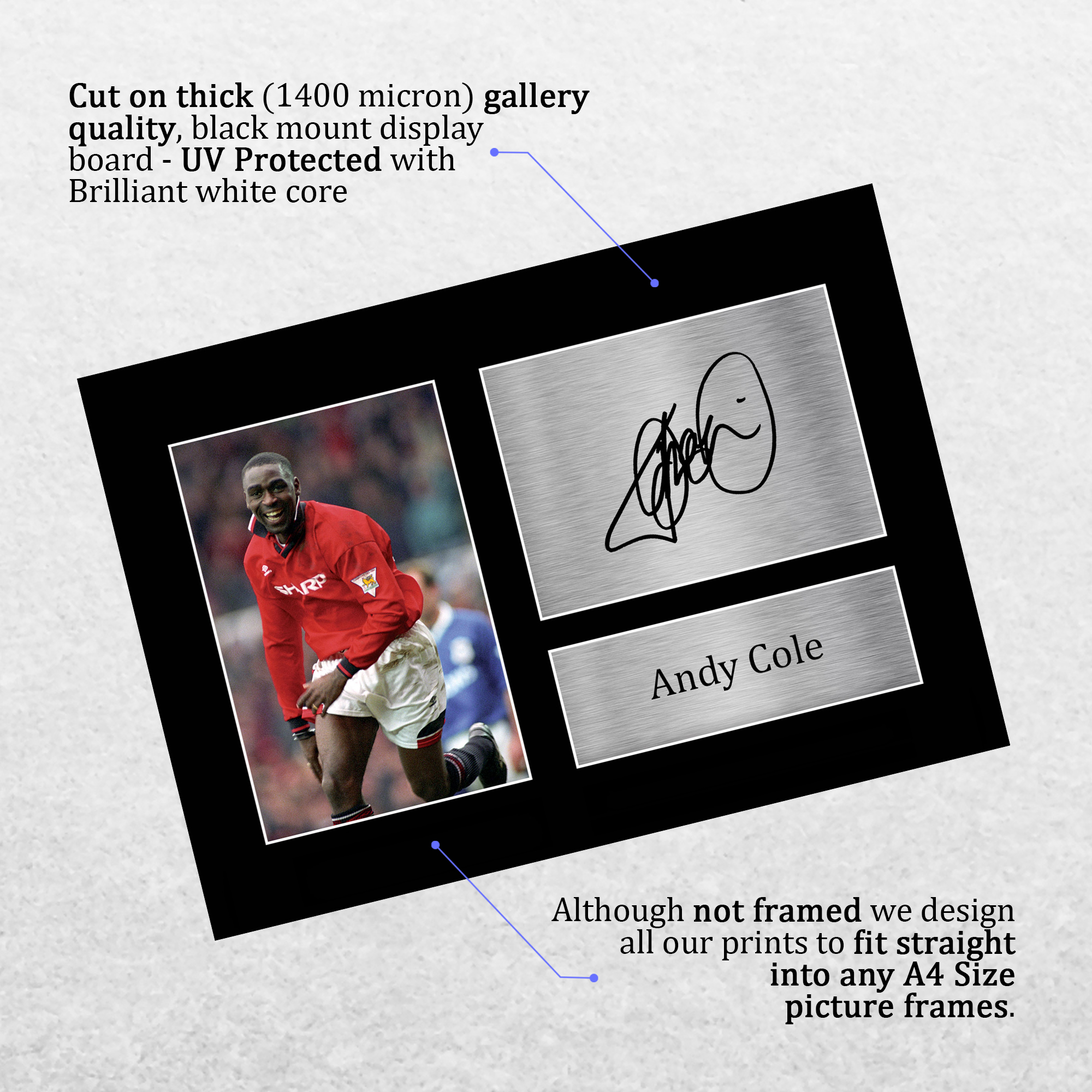 for Manchester Utd Football Fans Andy Cole Signed Printed