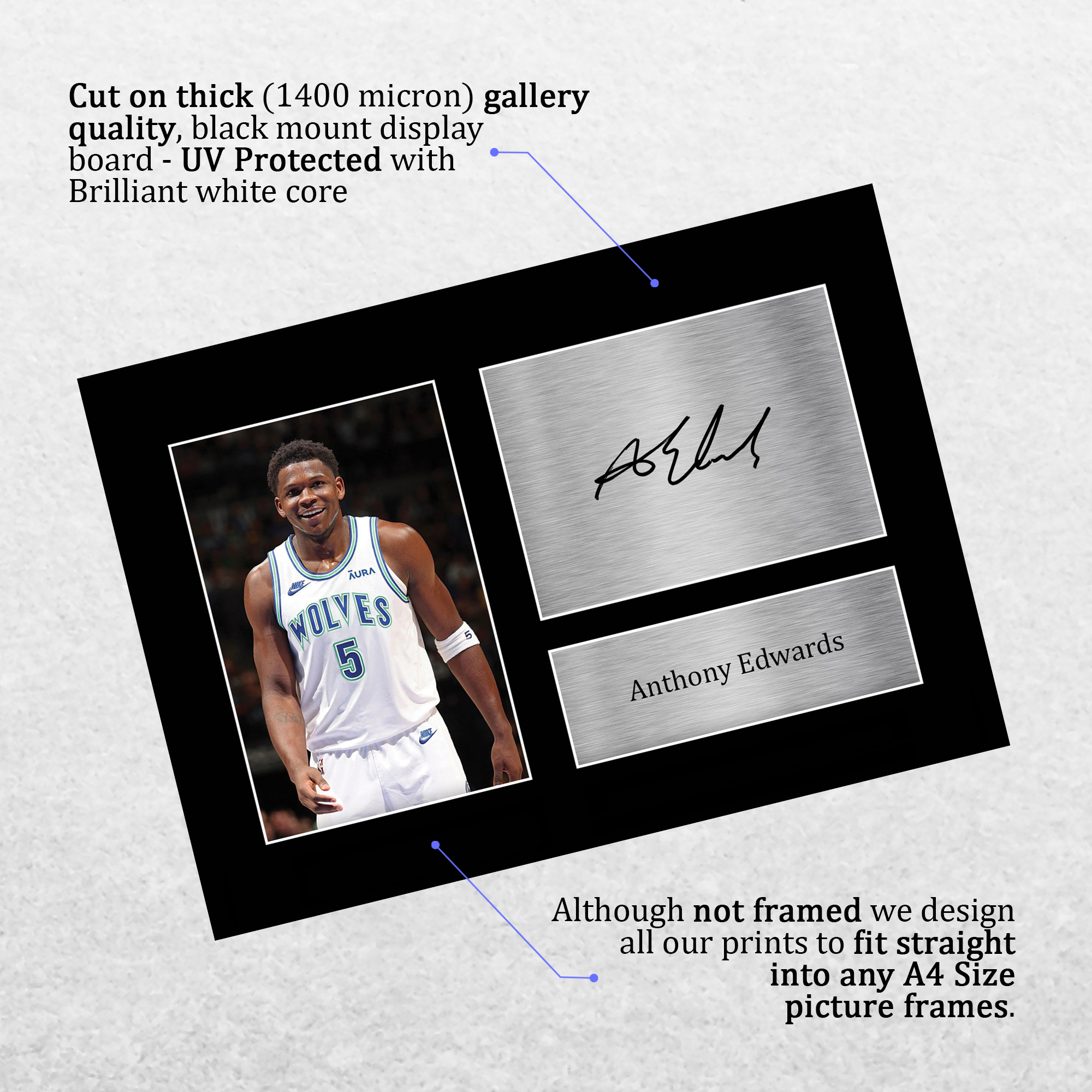 Anthony Edwards Minnesota Timberwolves Gift Autograph Photo for