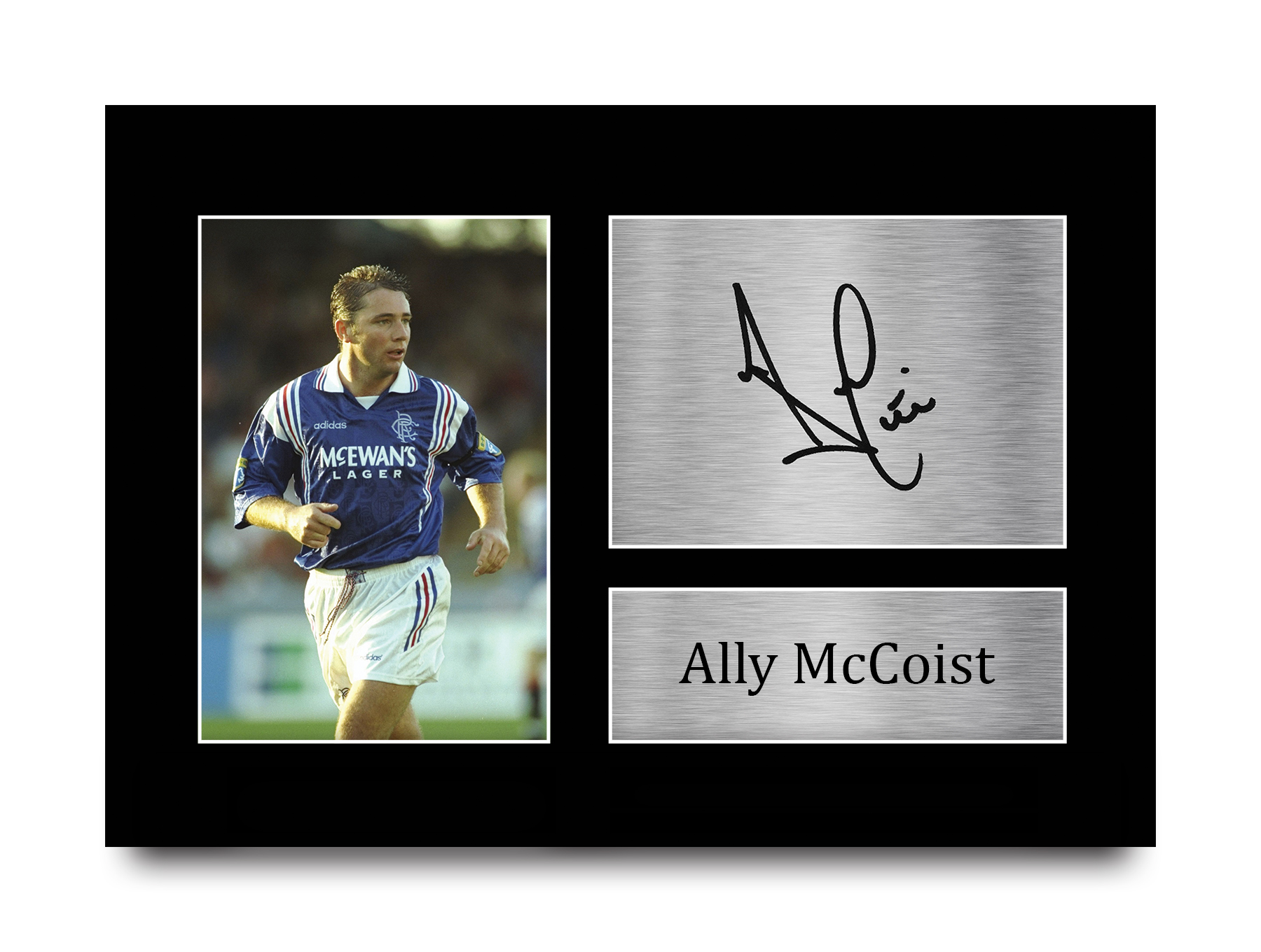 Signed Ally mccoist Football Shirt Glasgow Rangers Scotland AFTAL COA