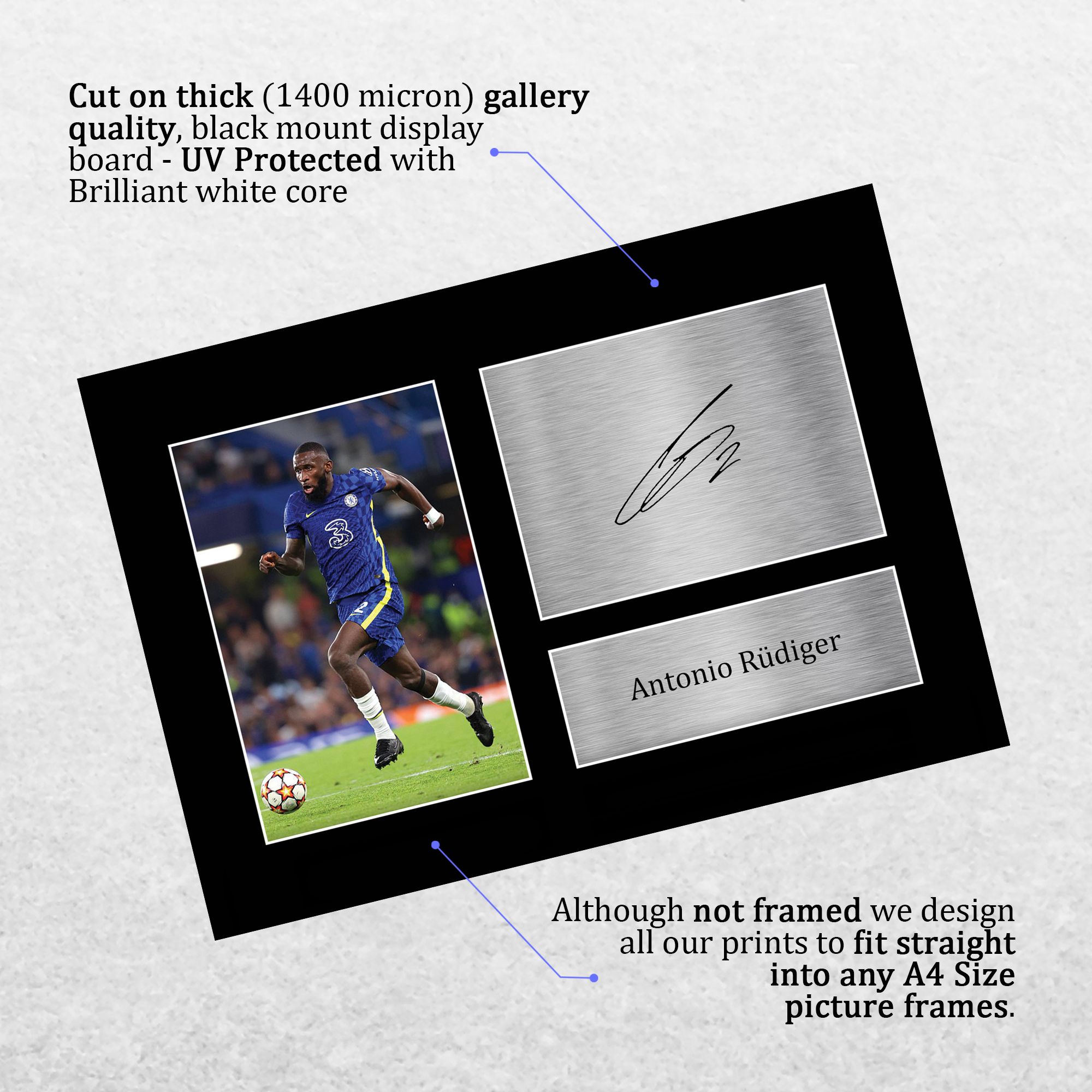 Imagen autógrafa firmada preimpresa de Antonio Rudiger Chelsea para fanáticos del fútbol - Imagen 12 de 17