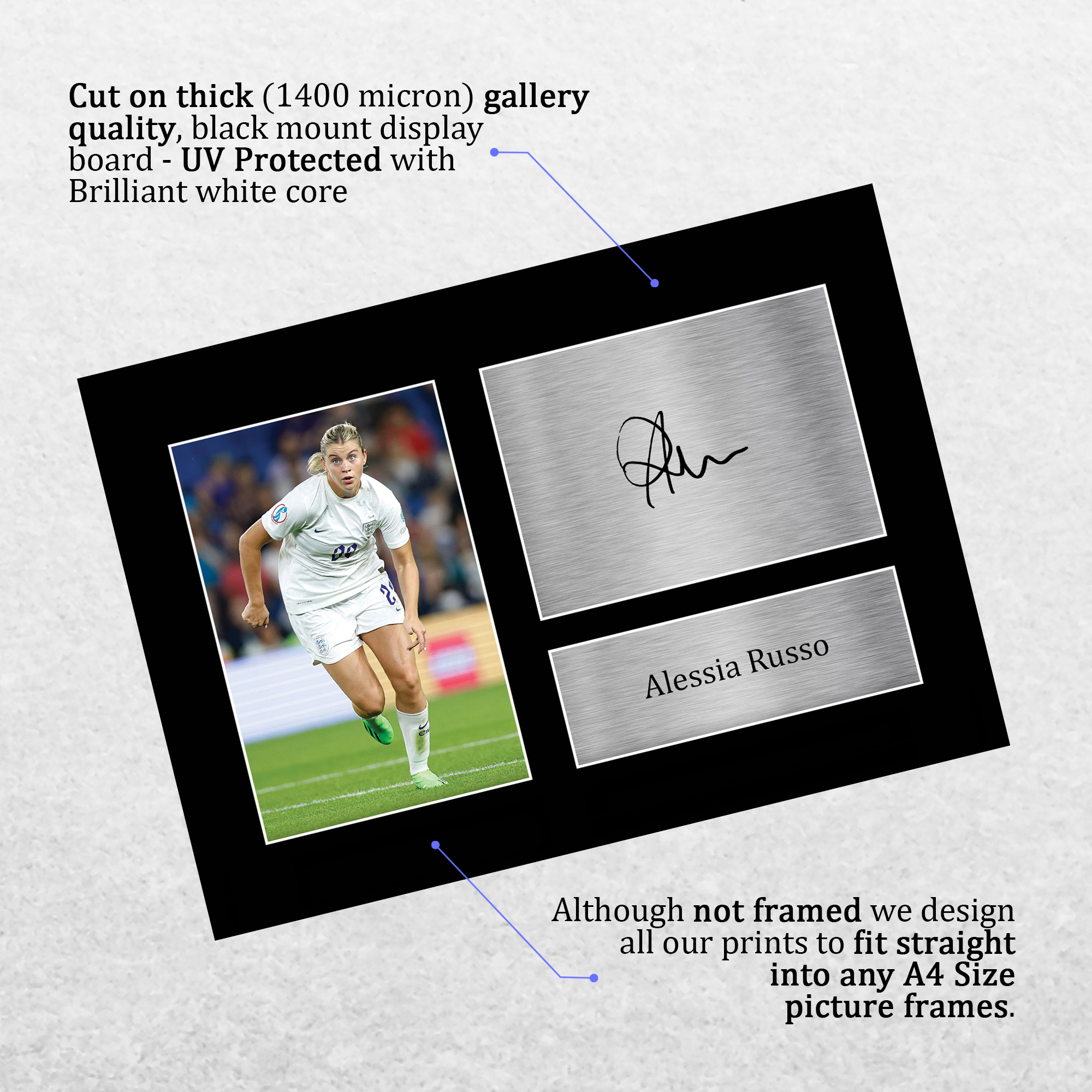 Alessia Russo - England Ladies Lionesses Foto Firmada De 6 X