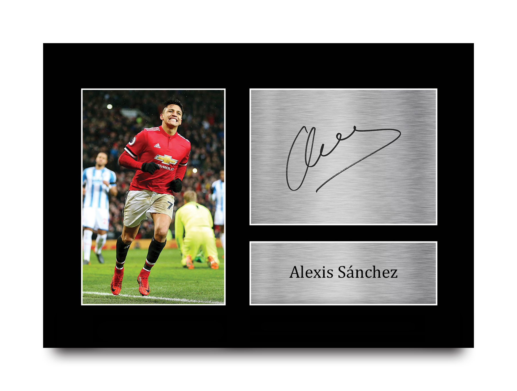 直筆サイン入り写真 アレクシスサンチェス マンチェスターFC SA鑑定済 Gifts for Manchester Utd Fans Alexis Sanchez Signed A4 Framed
