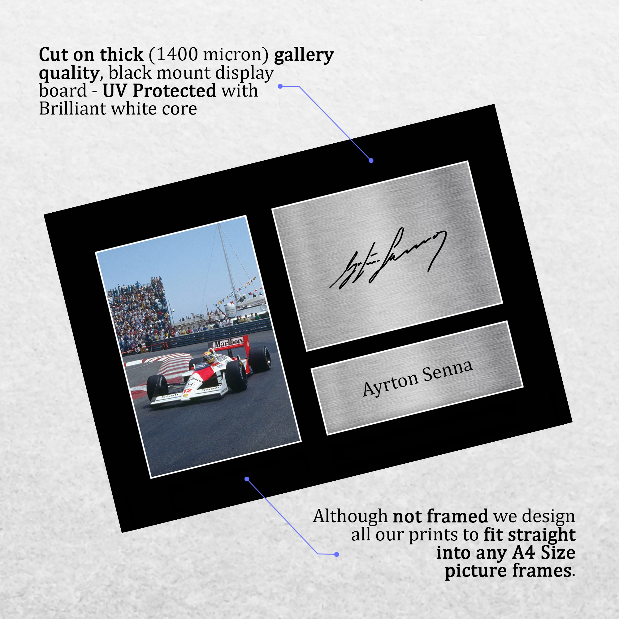 Ayrton Senna Formula 1 Gift Idea Signed A4 Photo Prints for Fans of F1 Formula 1 - Picture 12 of 17