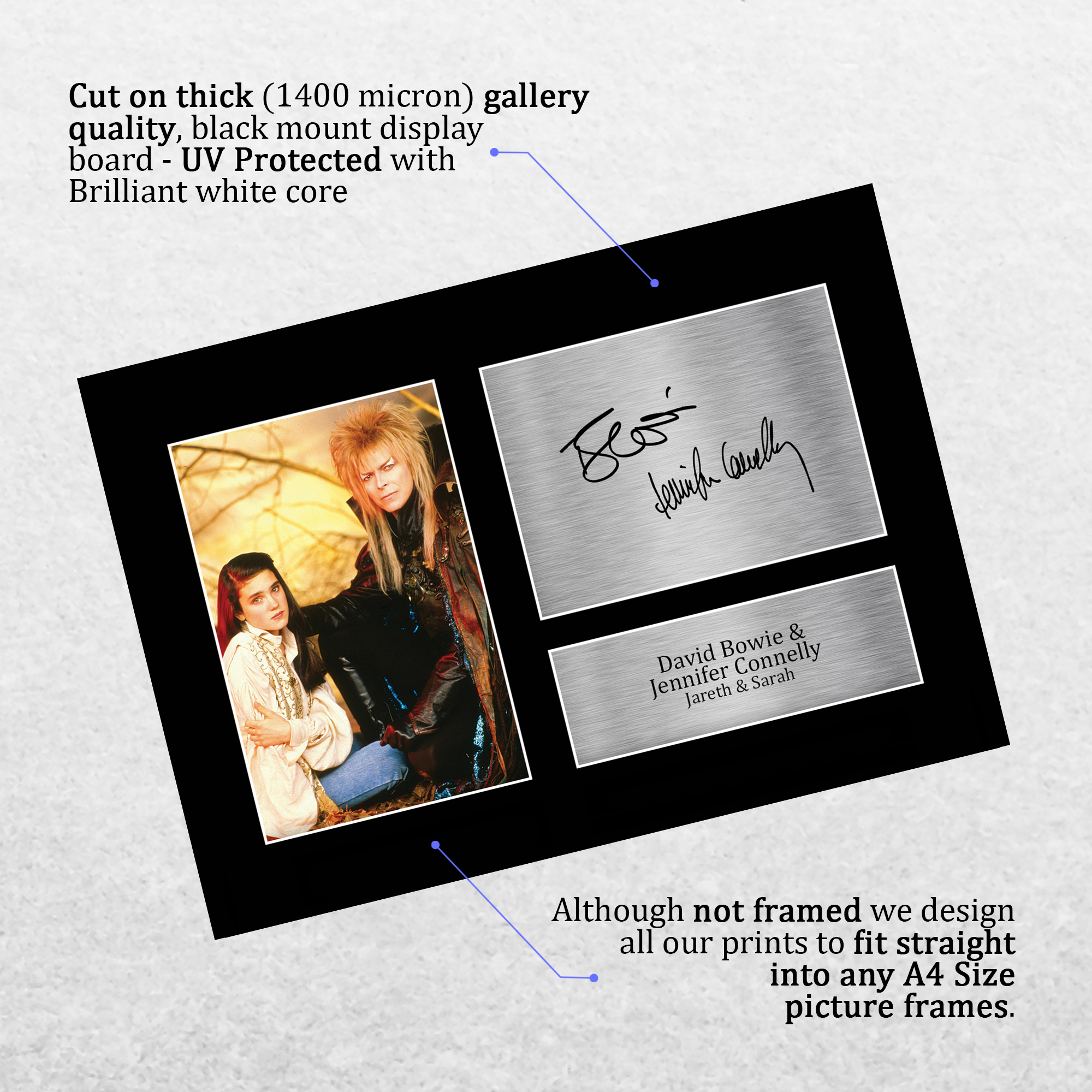 Labyrinth Ideal Gift Printed Framed Autograph Picture to Movie Memorabilia Fans - Picture 32 of 45