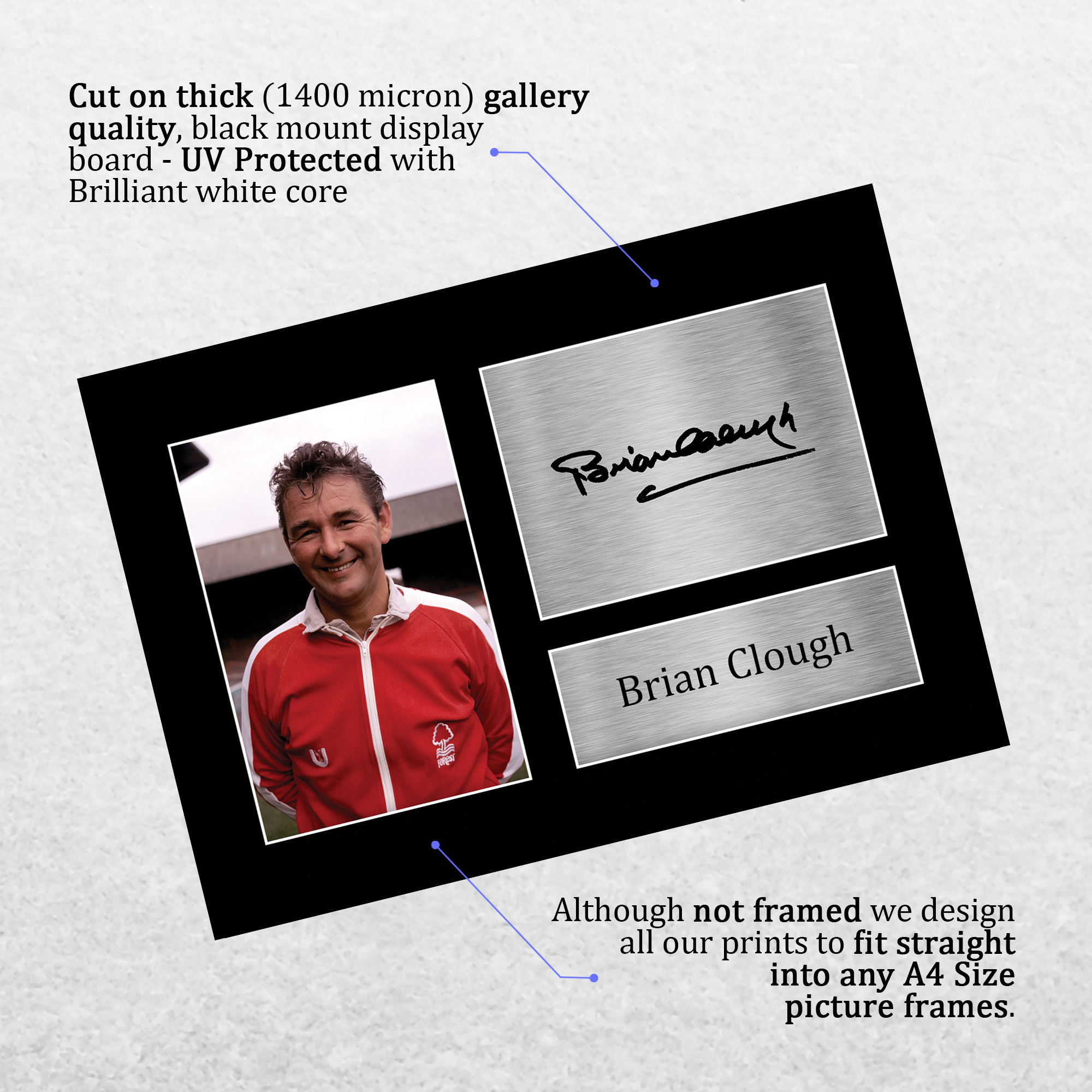 HWC Trading FR A3 Brian Clough Nottingham Forest Regali