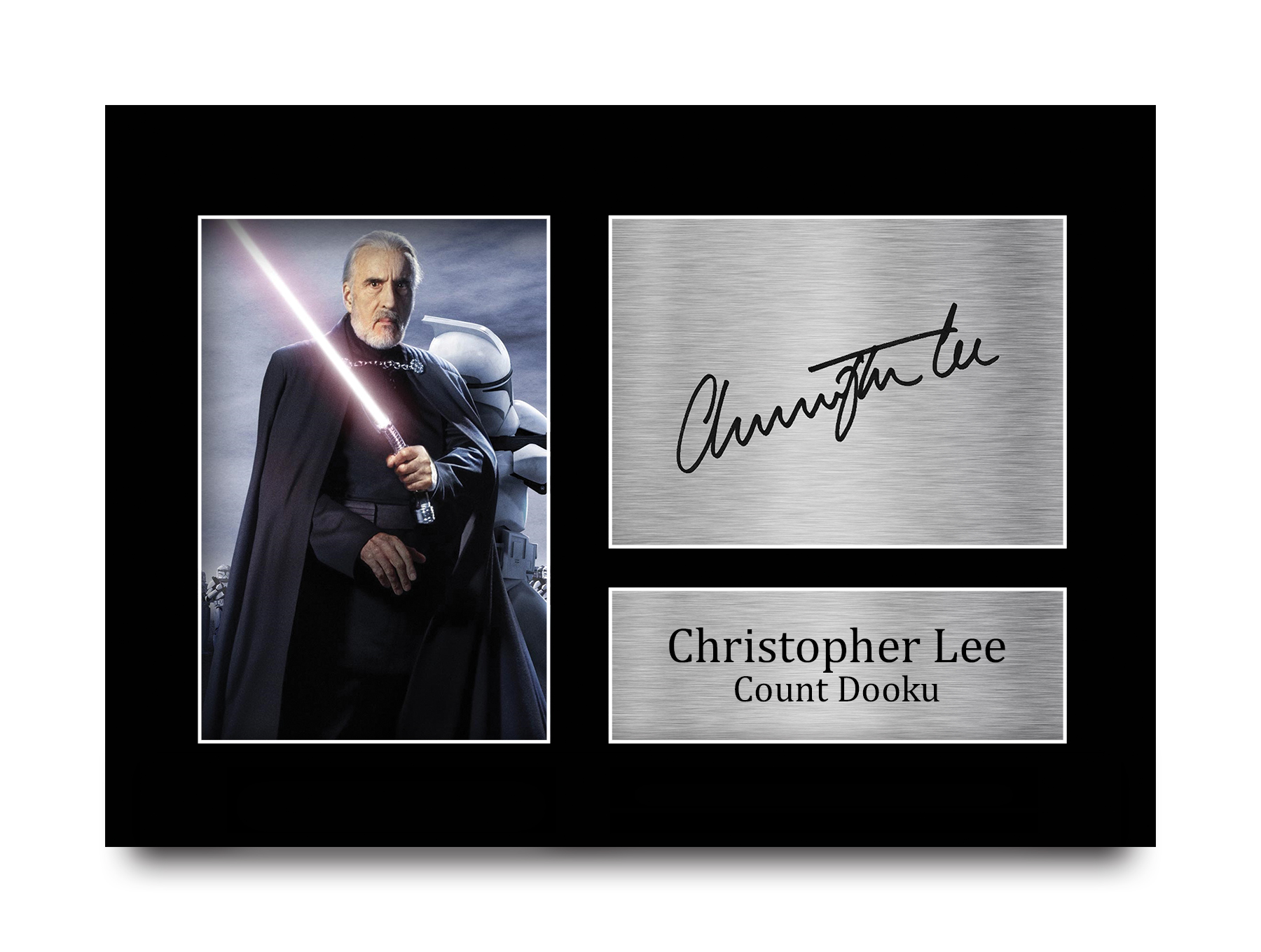 Christopher Lee Signed Pre Printed Autograph A4 Photo Gift For a Star Wars Fan - Picture 2 of 17