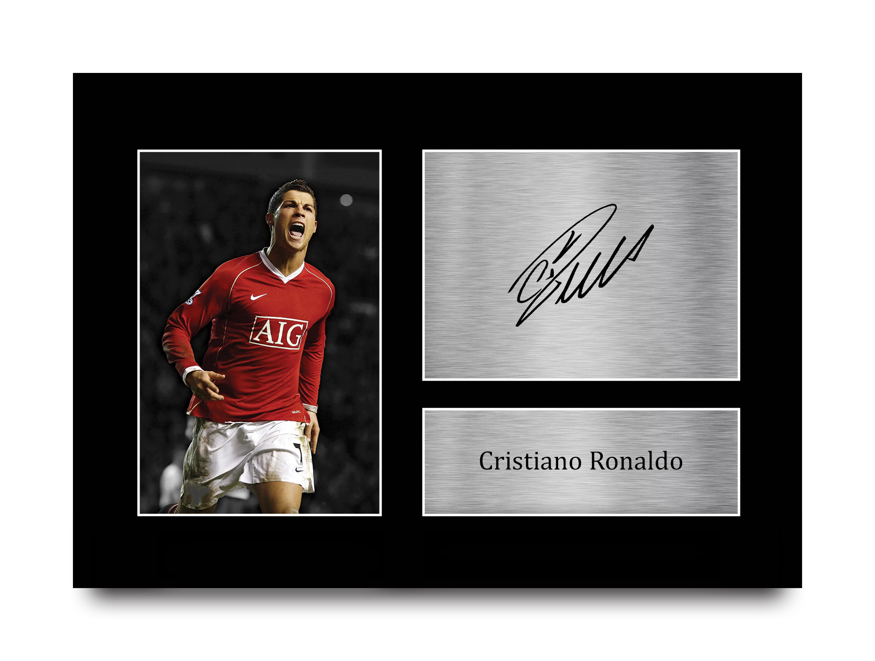 Cristiano Ronaldo Framed Gift Idea Printed Autograph Picture