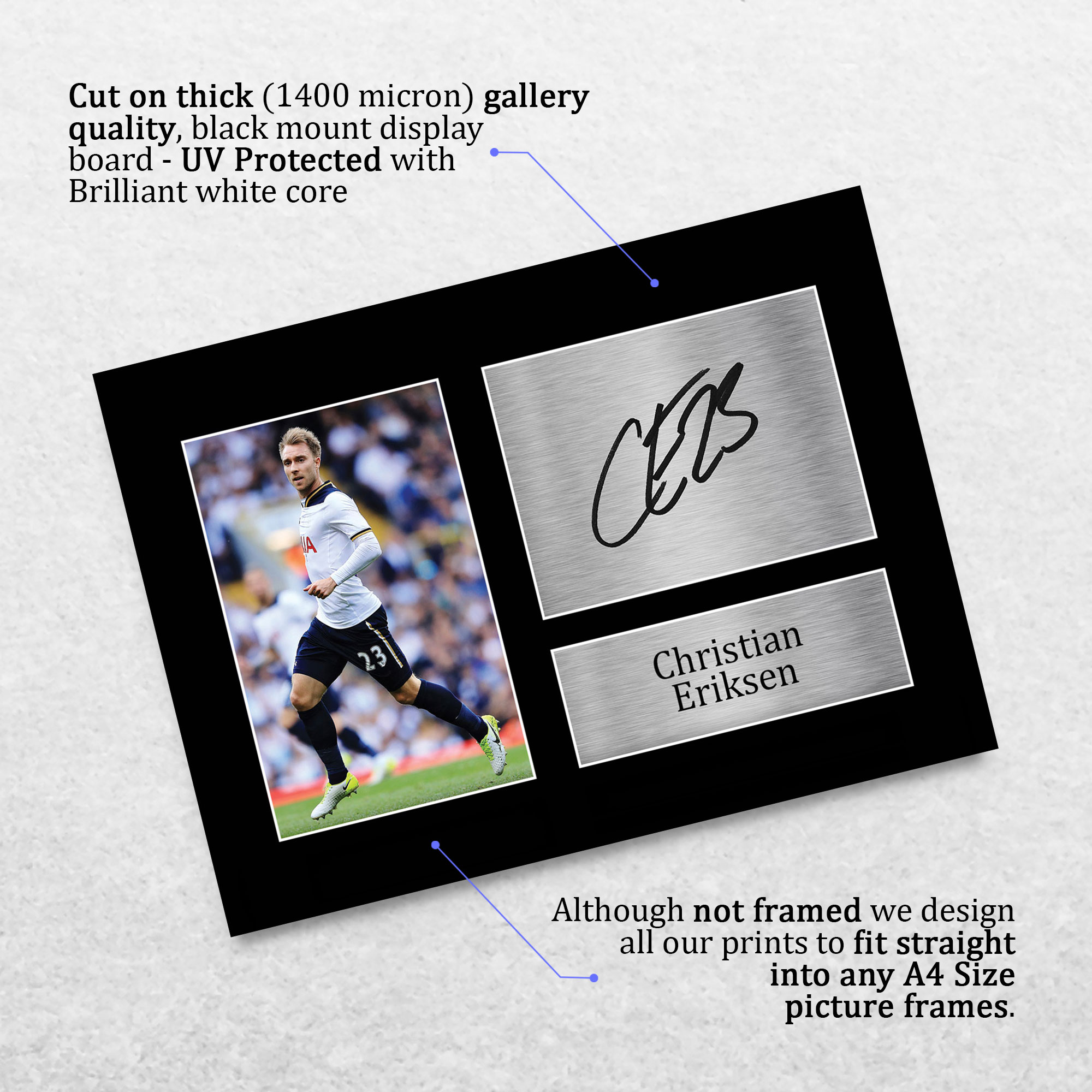 Christian Eriksen Signed A4 Print Autograph Gift For a Tottenham Hotspurs Fan - Produktbild 2