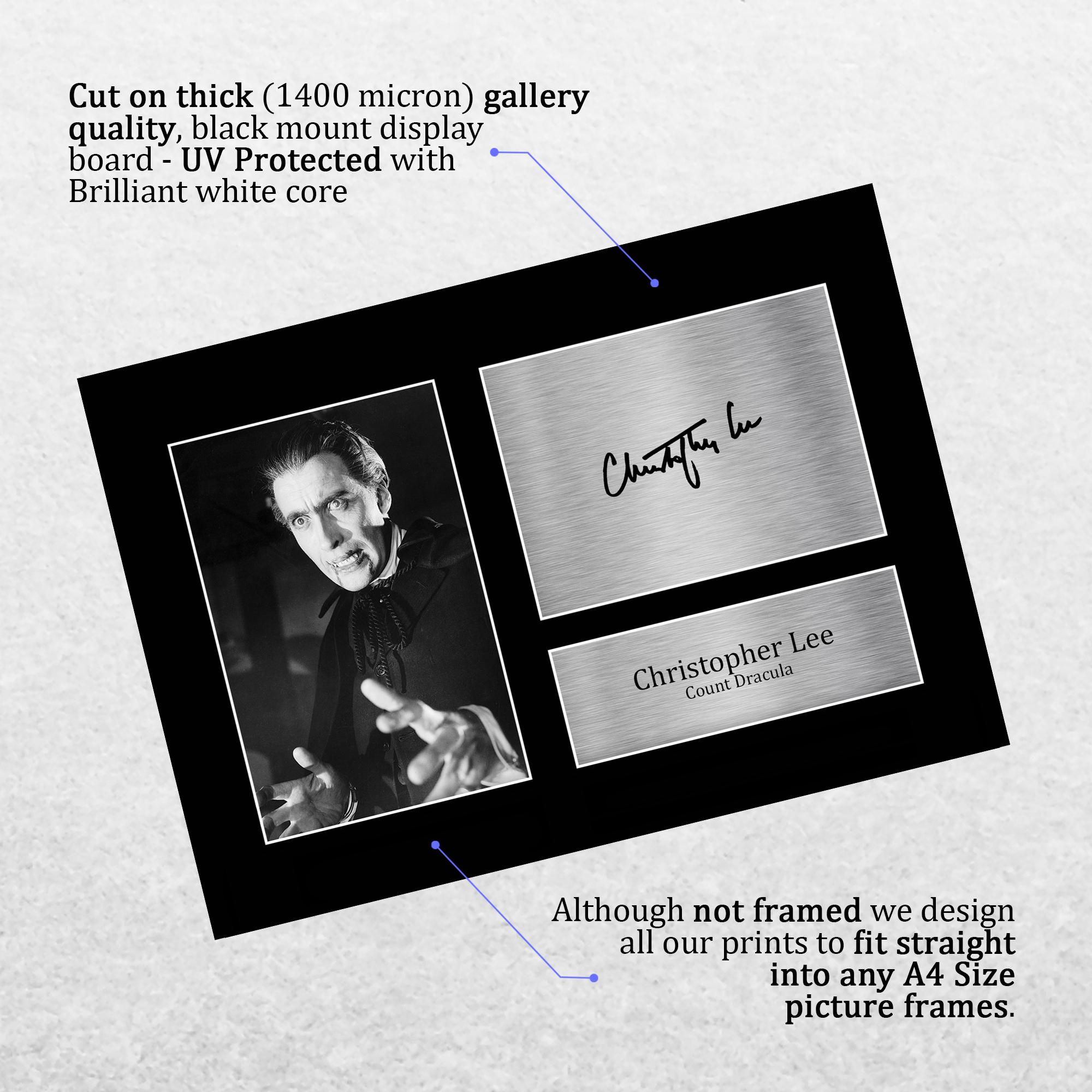Christopher Lee Dracula Gift Idea Signed Autograph A4 Picture Print to Movie Fan - Picture 12 of 24
