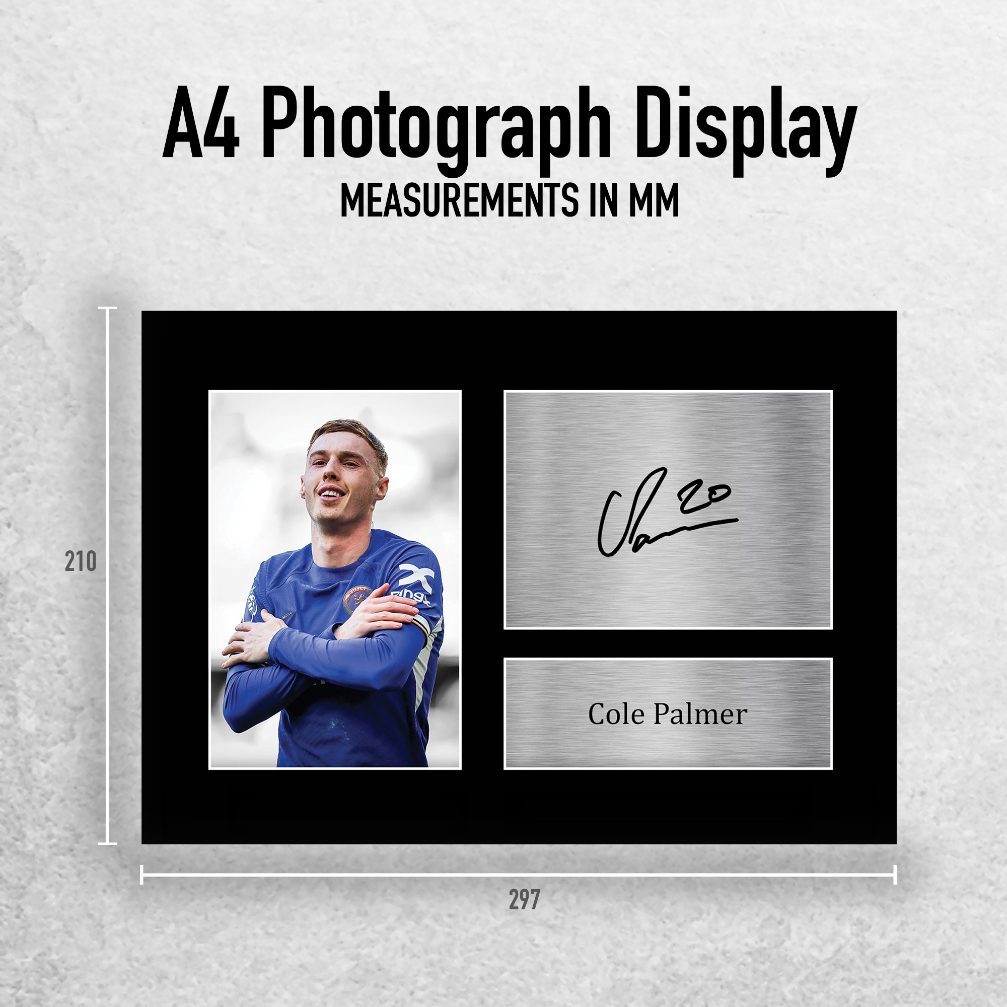 Imagen autógrafa impresa idea de regalo enmarcada Cole Palmer Chelsea para fanáticos del fútbol - Imagen 3 de 28