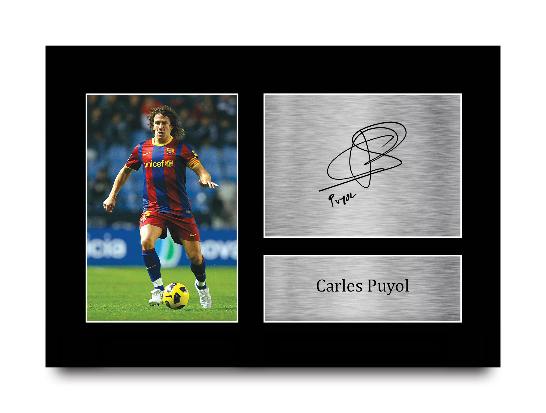 Carles Puyol Barcelona Framed Printed Autograph Picture for