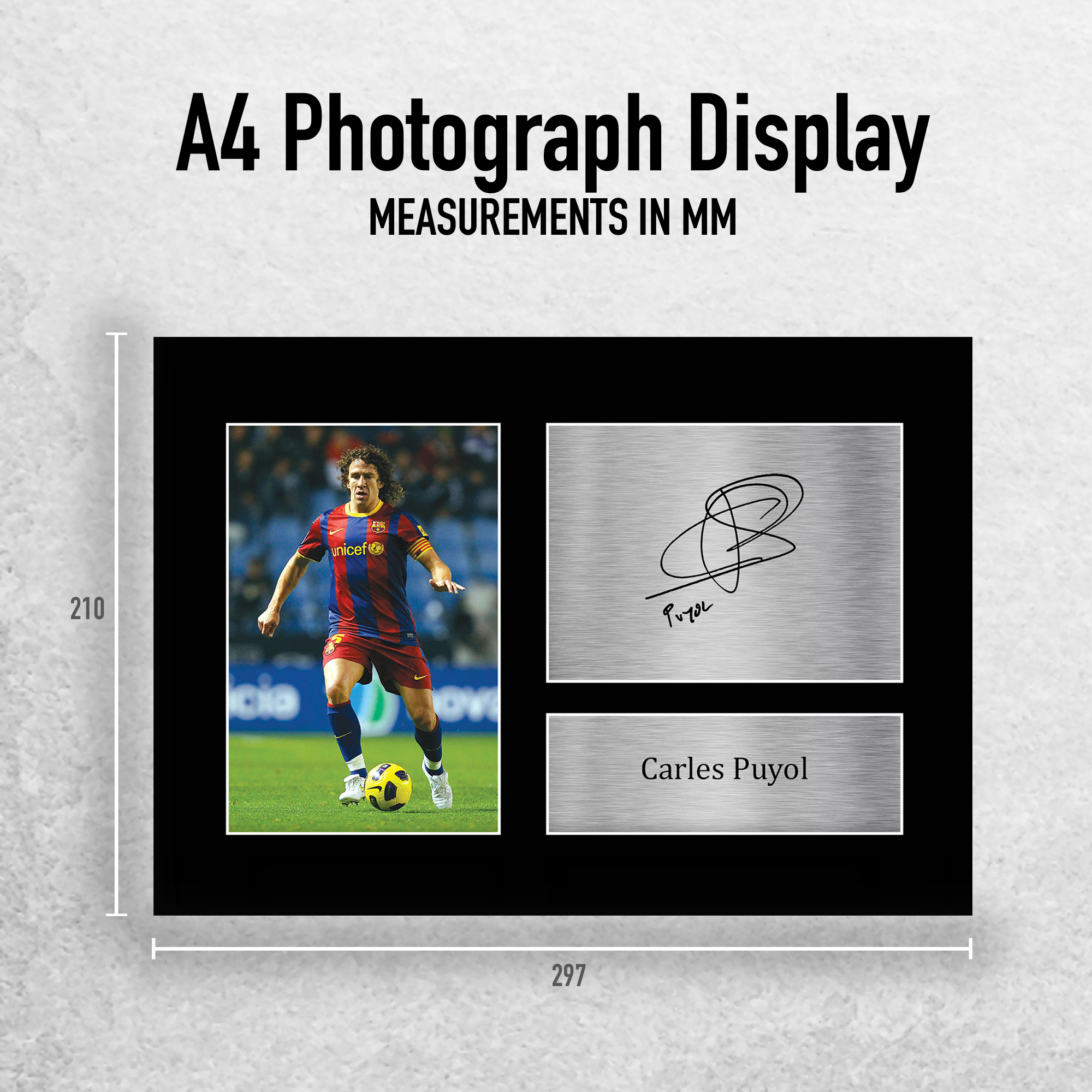 Carles Puyol Barcelona Framed Printed Autograph Picture for