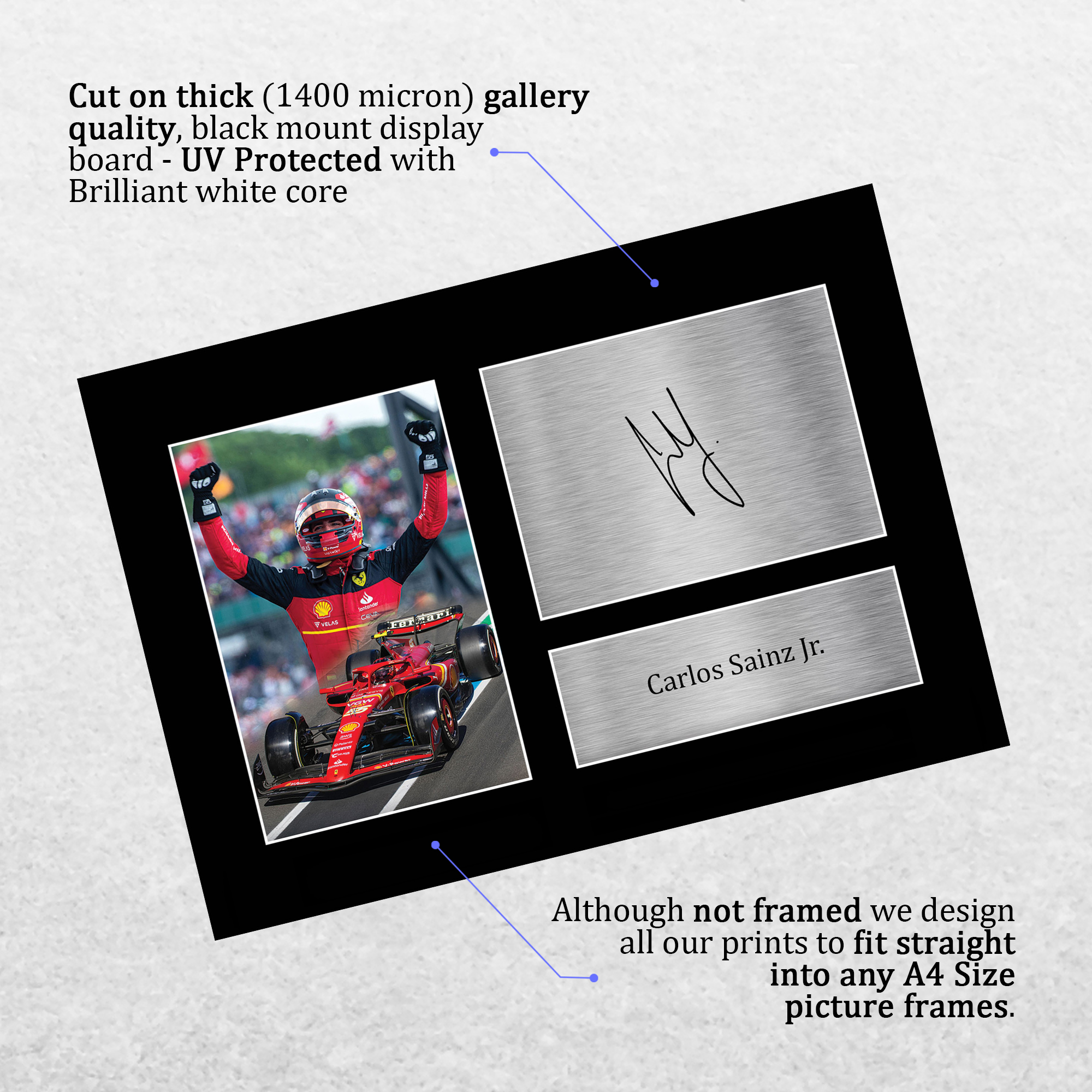 Carlos Sainz Jr Ferrari Gift Idea Framed Photo Prints for Fans of F1 Formula 1 - Picture 12 of 17