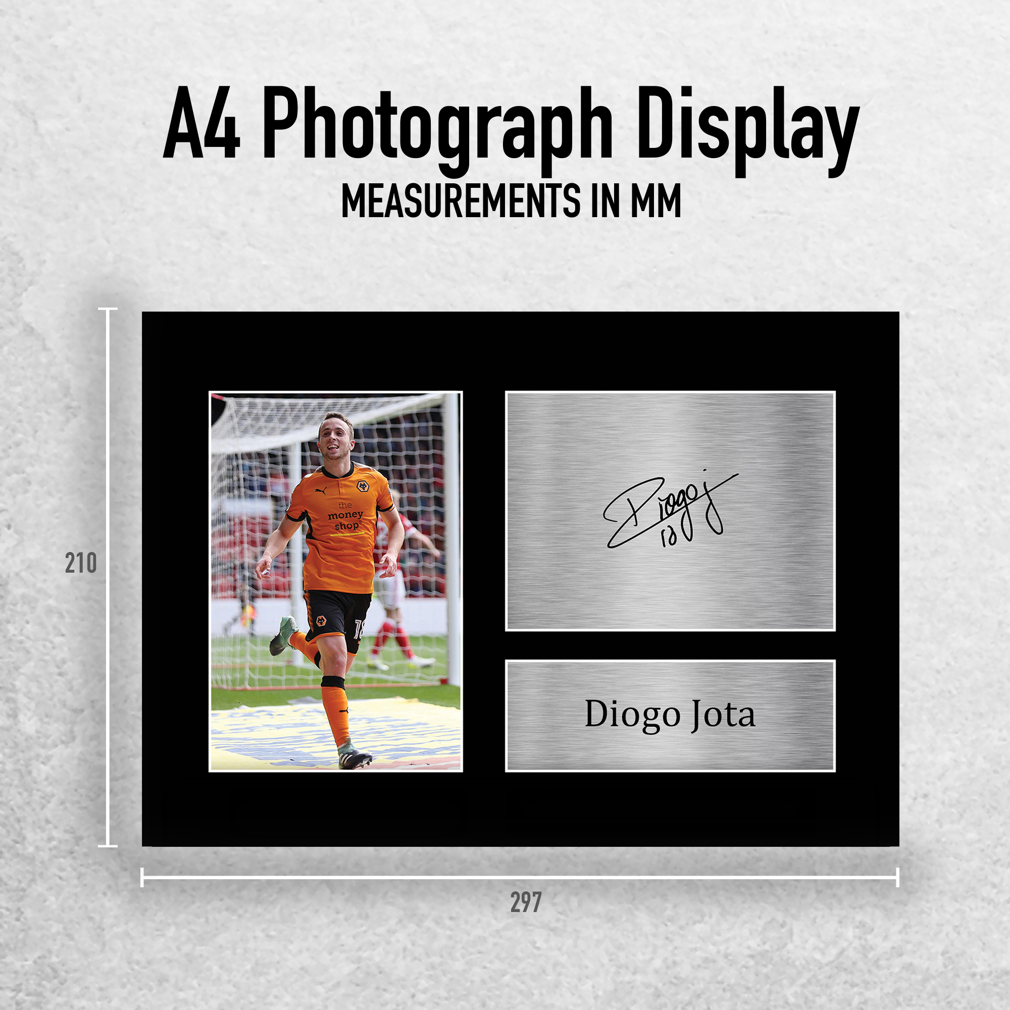 Autógrafo preimpreso firmado por Diogo Jota A4 exhibición de fotos regalo para un fanático de los lobos - Imagen 11 de 17