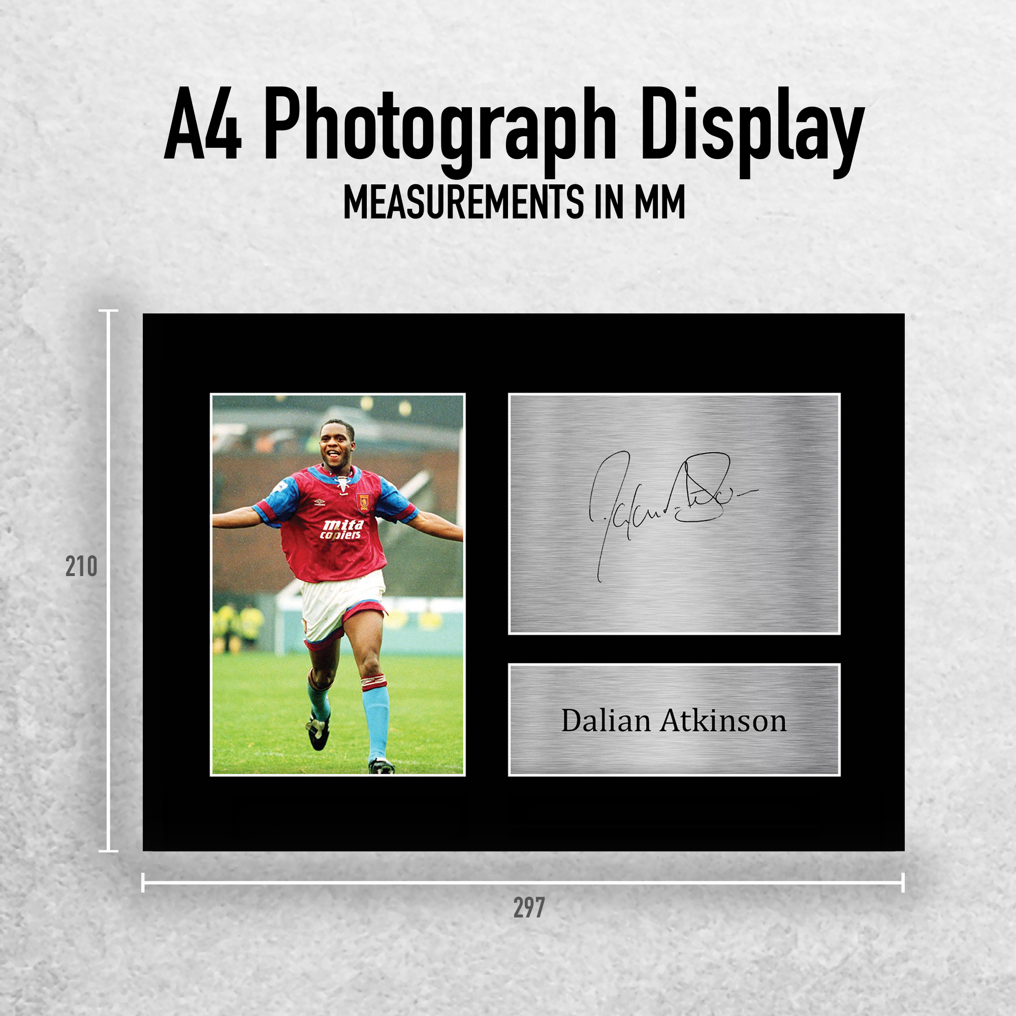 Dalian Atkinson Geschenke gedruckt Autogramm A4 Bild für Fußballfans - Bild 11 von 17