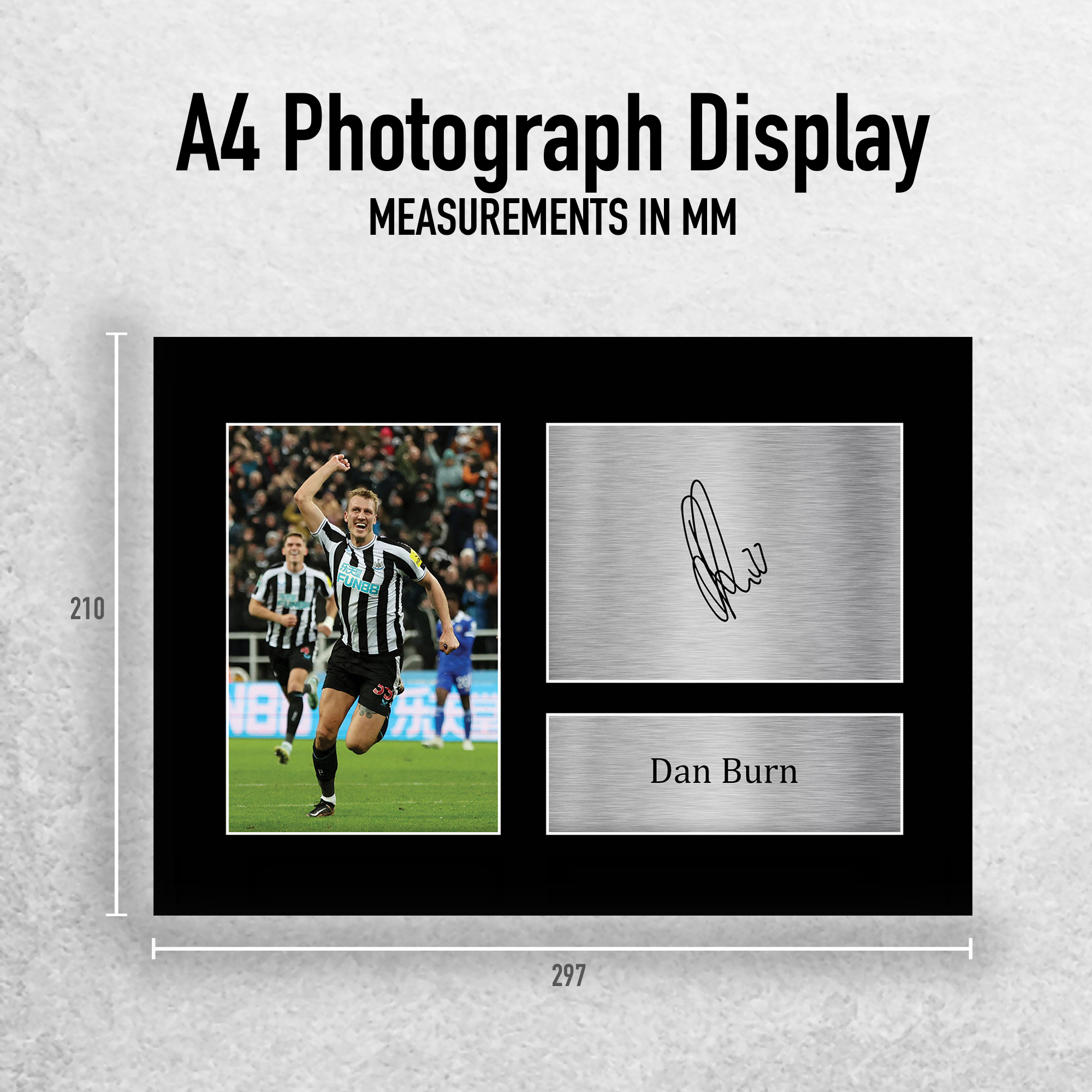 Dan Burn Newcastle United Framed Printed Autograph Picture for Football Fans - Picture 11 of 17
