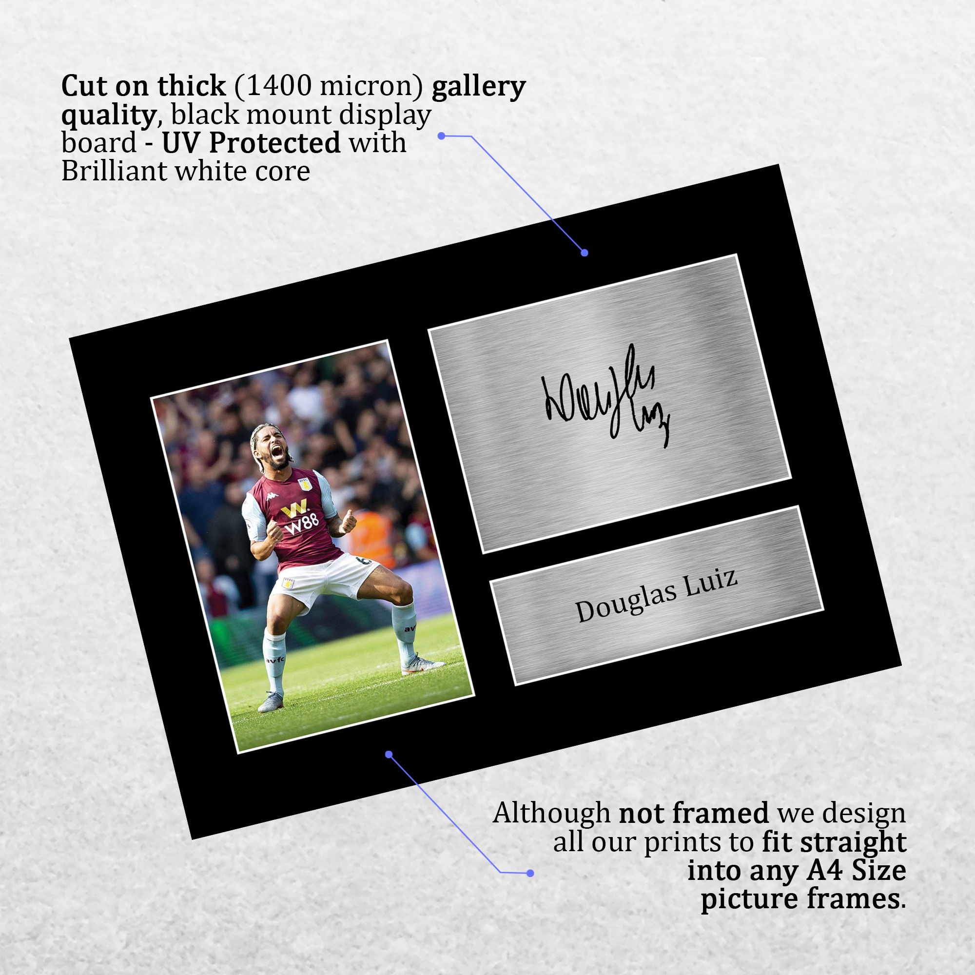 Douglas Luiz Aston Villa Geschenkideen gedrucktes Autogrammbild für Fußballfans - Bild 12 von 17