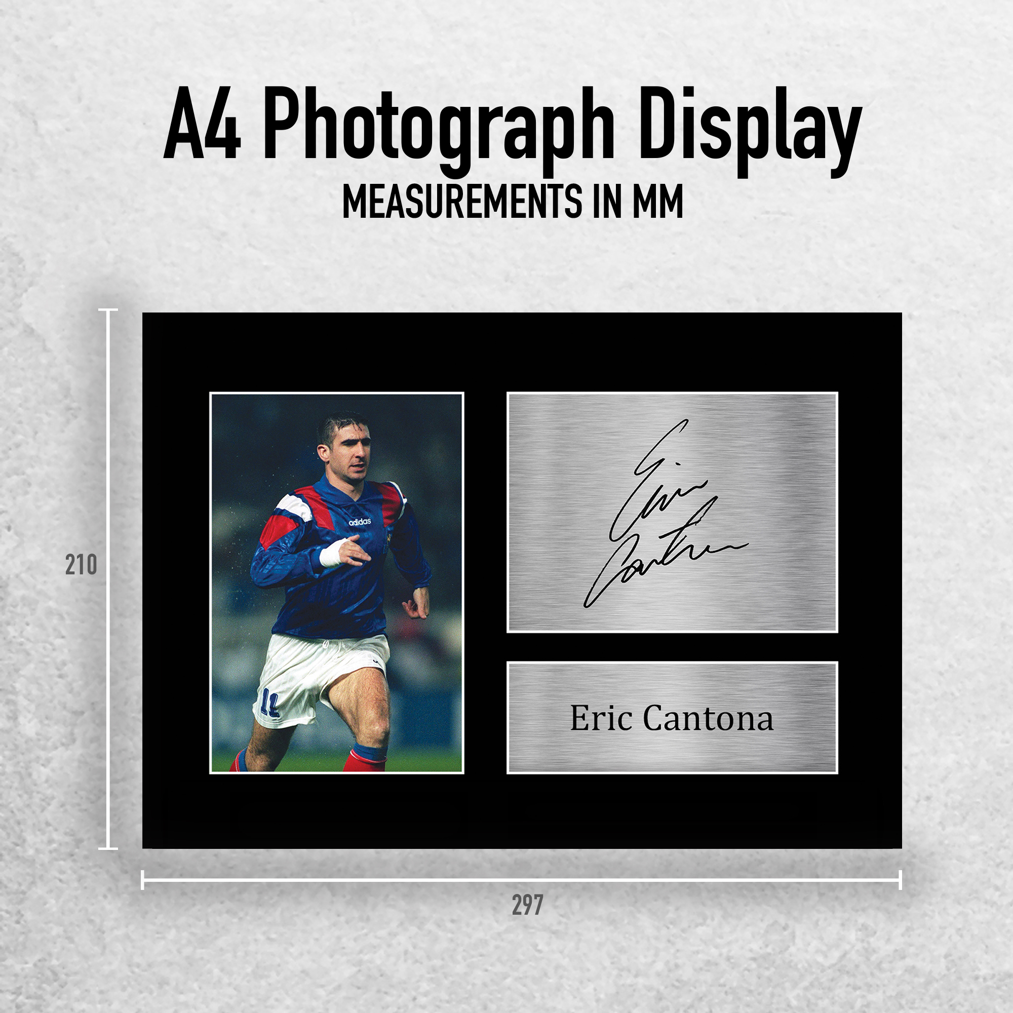 ERIC CANTONA  写真パネル Eric Cantona Signed Plaque and Photo Frame: Manchester