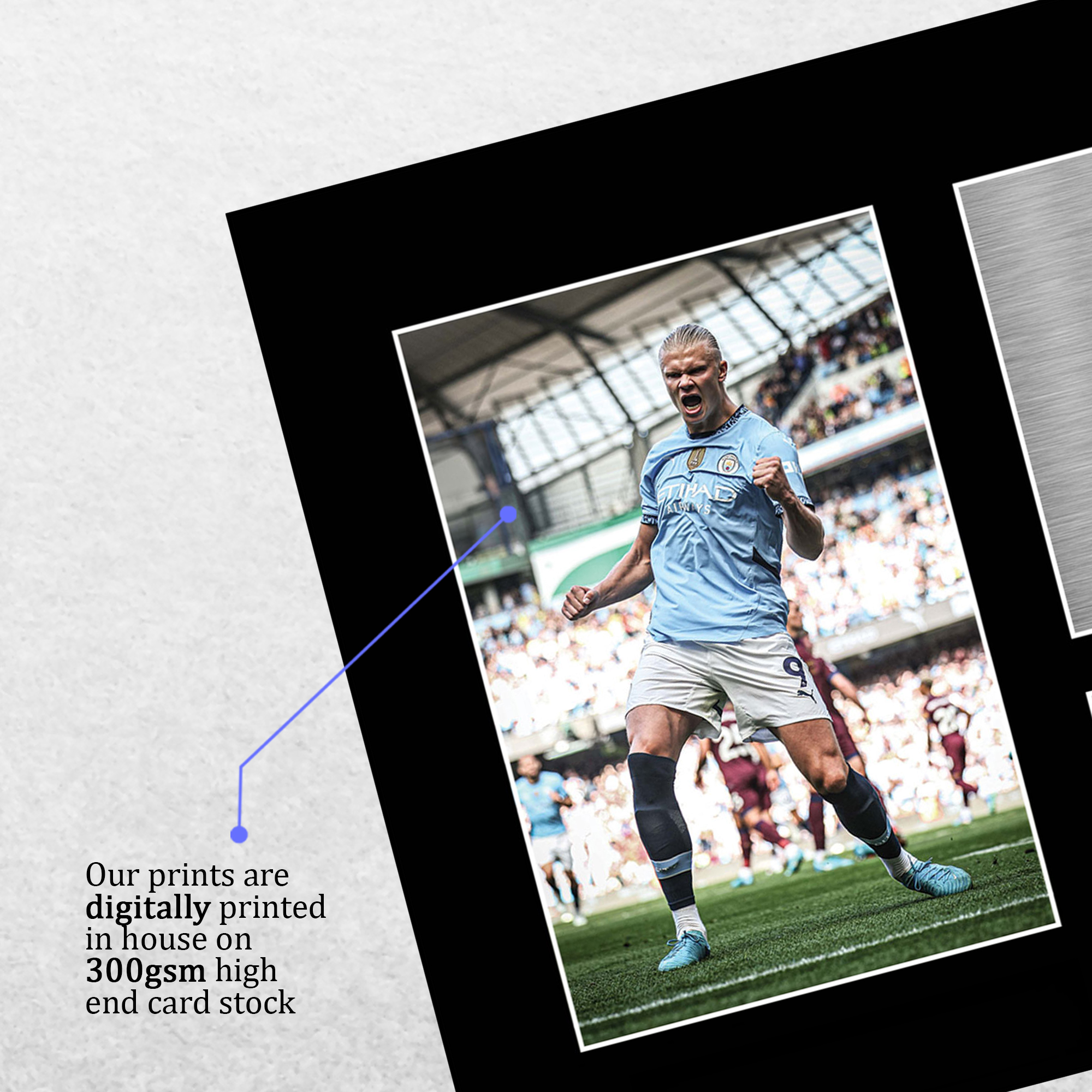 Erling Haaland Manchester City gerahmtes gedrucktes Autogrammbild für Fußballfan - Bild 35 von 58