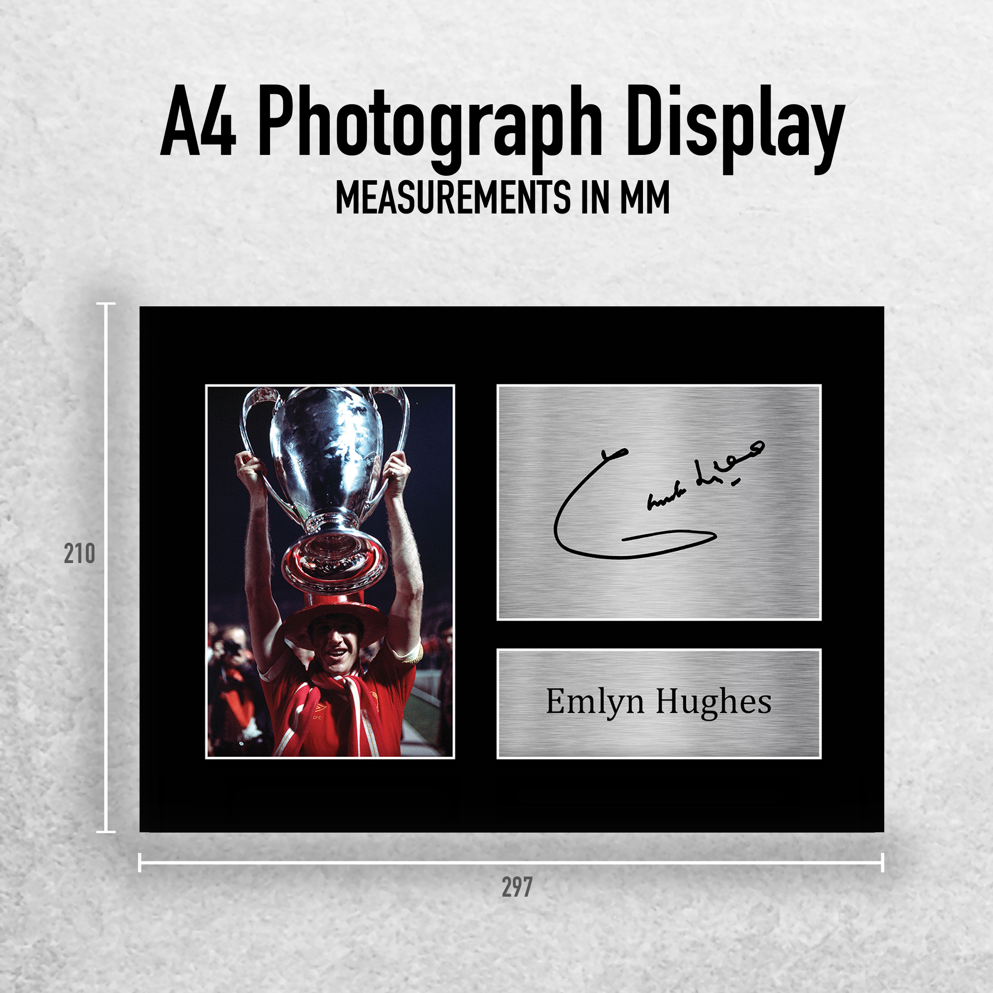 Emlyn Hughes Signed A4 Framed Printed Autograph Liverpool LFC Print Gift - Picture 3 of 17