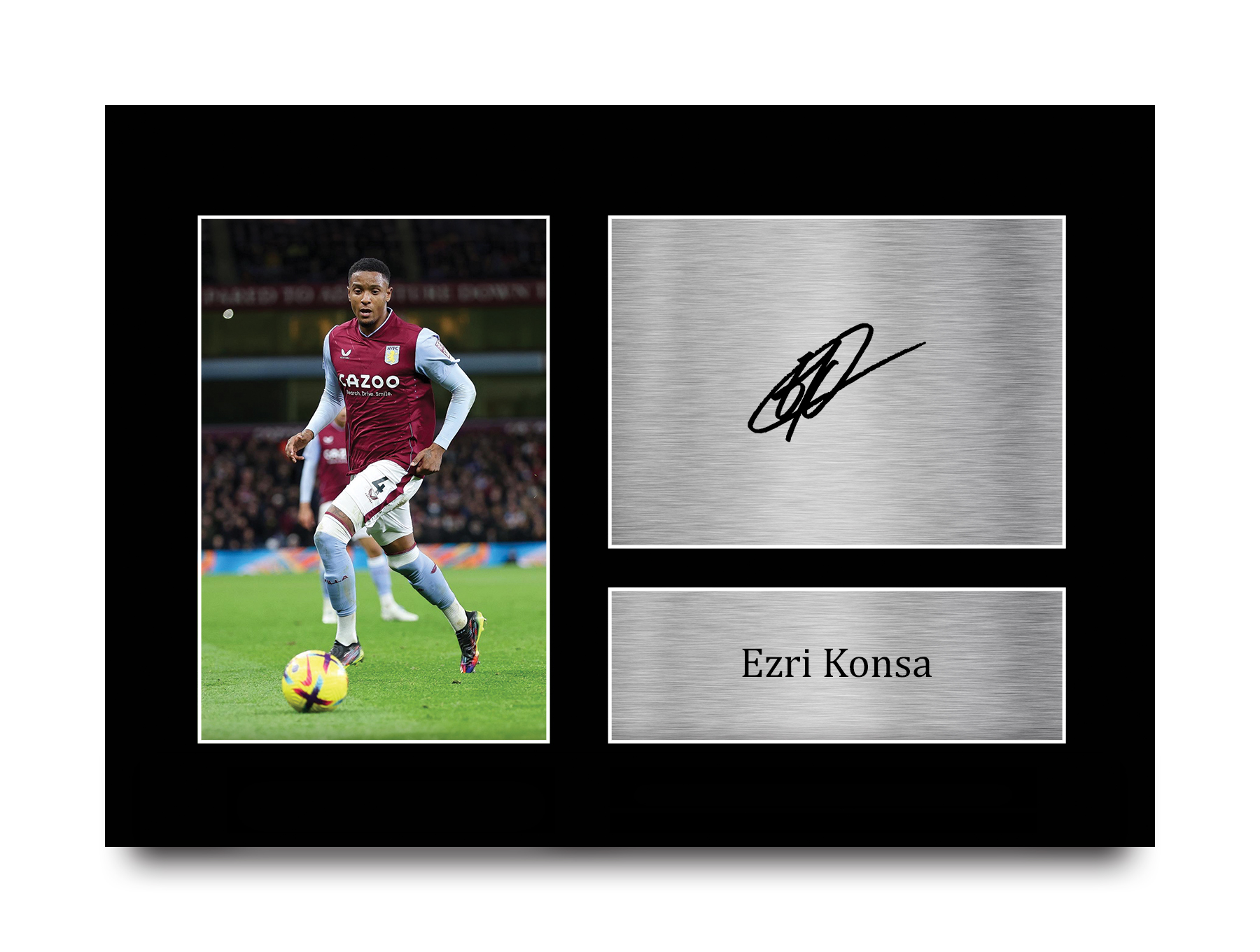 Ezri Konsa Aston Villa gerahmtes gedrucktes Autogrammbild für Fußballfans - Bild 10 von 17