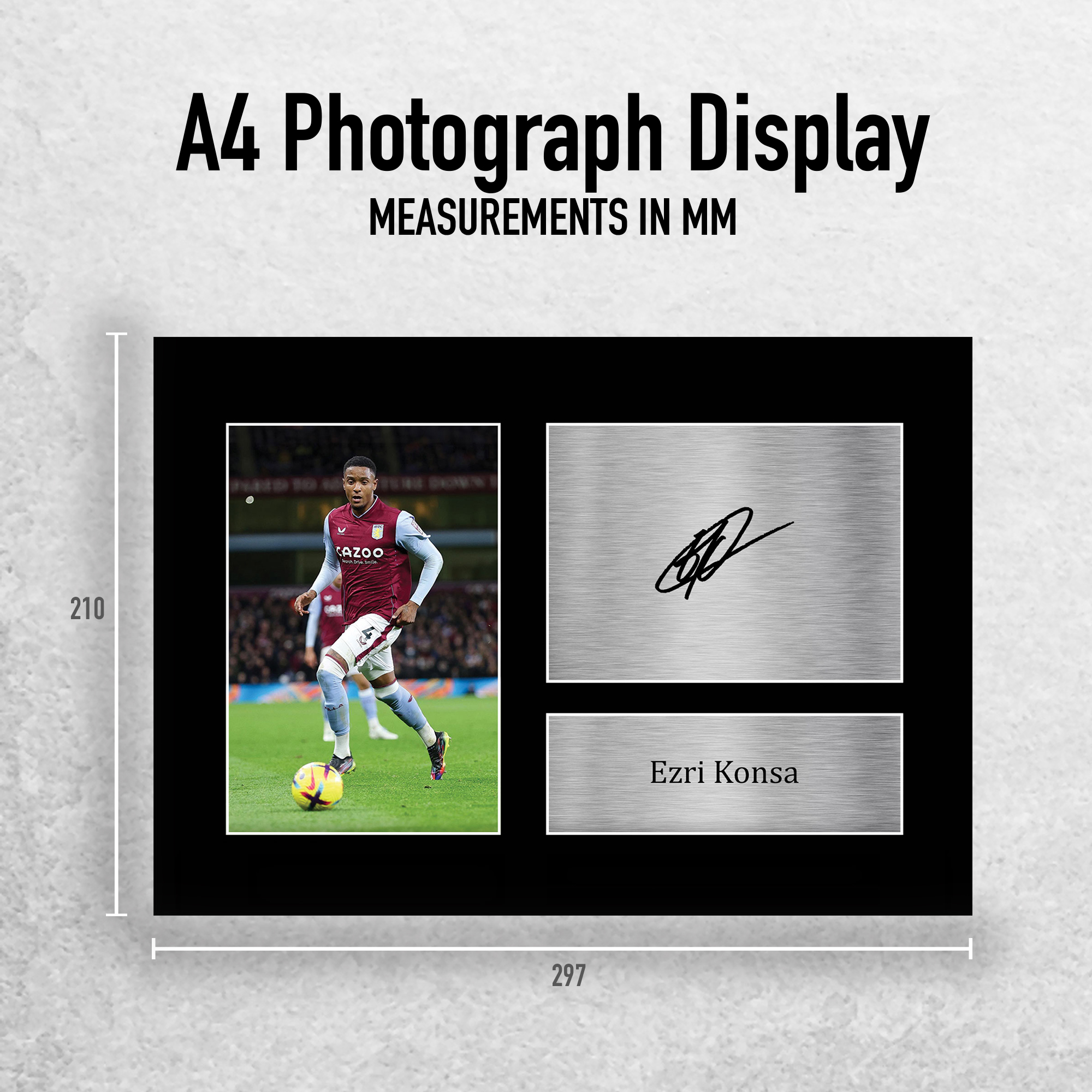 Ezri Konsa Aston Villa gerahmtes gedrucktes Autogrammbild für Fußballfans - Bild 11 von 17