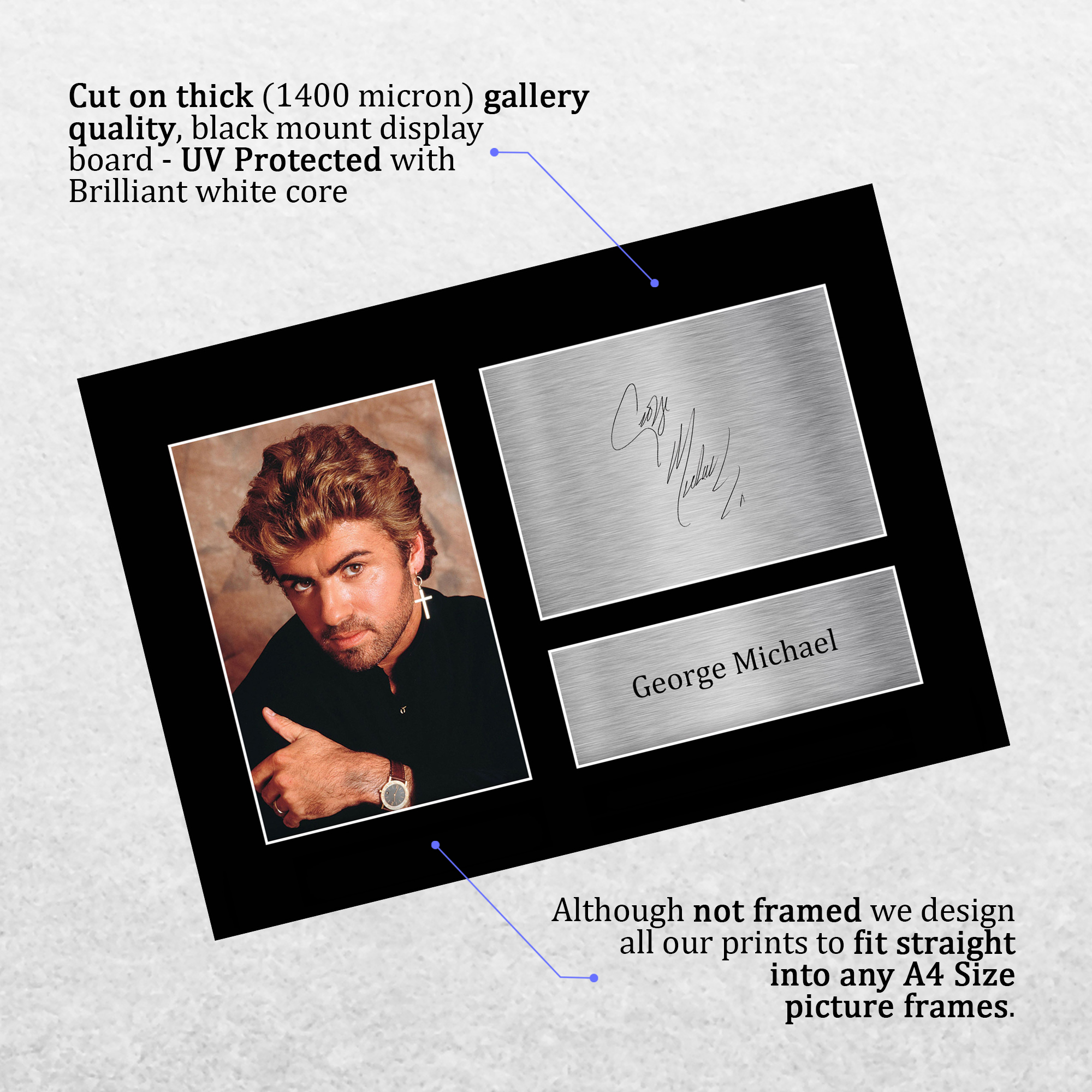 George Michael Signed Pre Printed Autograph A4 Photo Gift For a Pop Fan - Bild 4 von 31