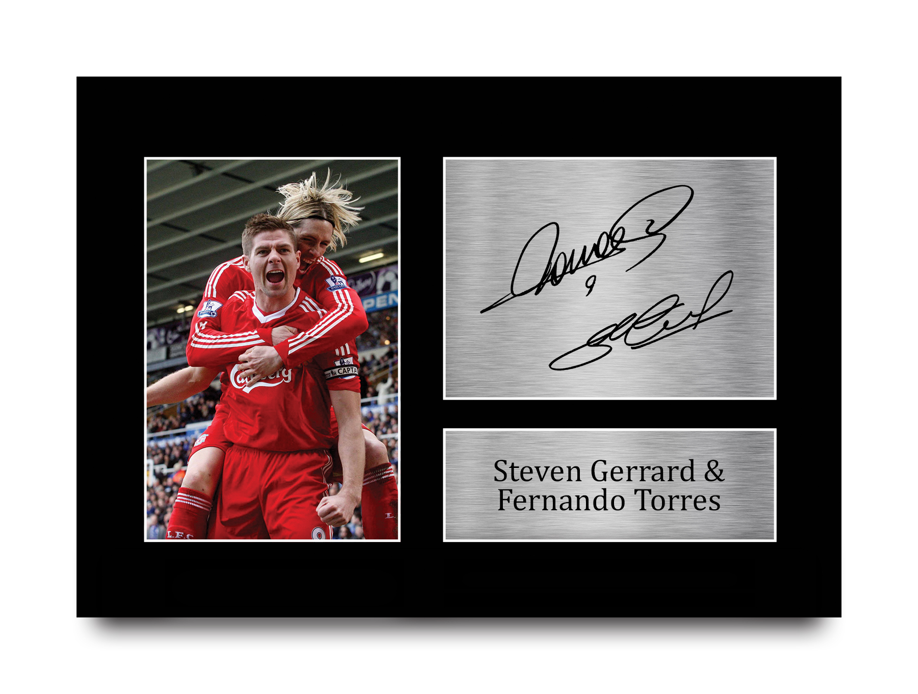 Steven Gerrard & Fernando Torres Signed A4 Photo a Football