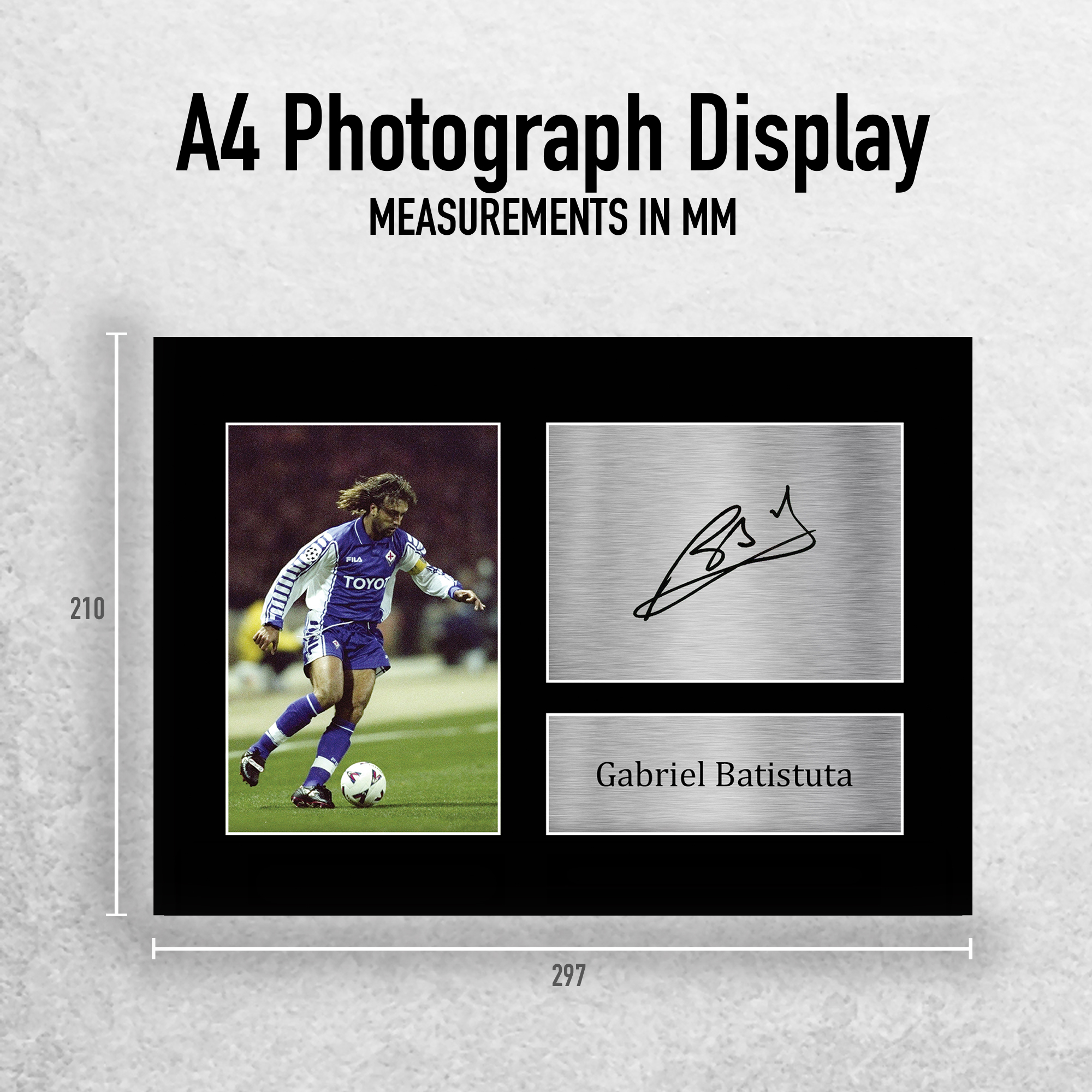 Gabriel Batistuta Signed Autograph A4 Photo Print Football