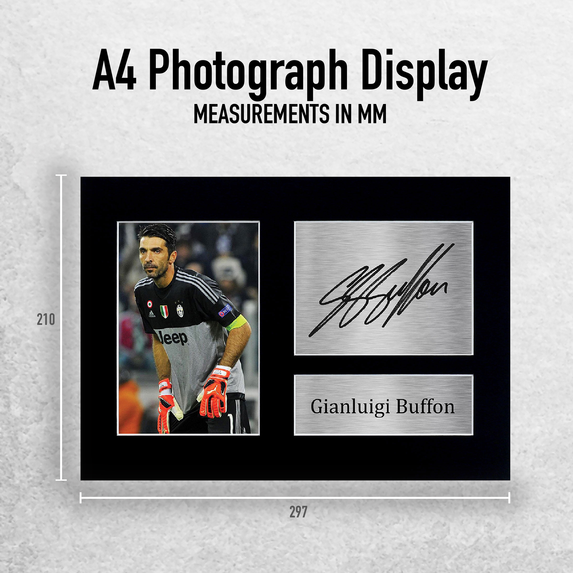 Photo Autographe Signée Gianluigi Buffon Italie Format A4 | Cadeau Fan Football Décor Murain
