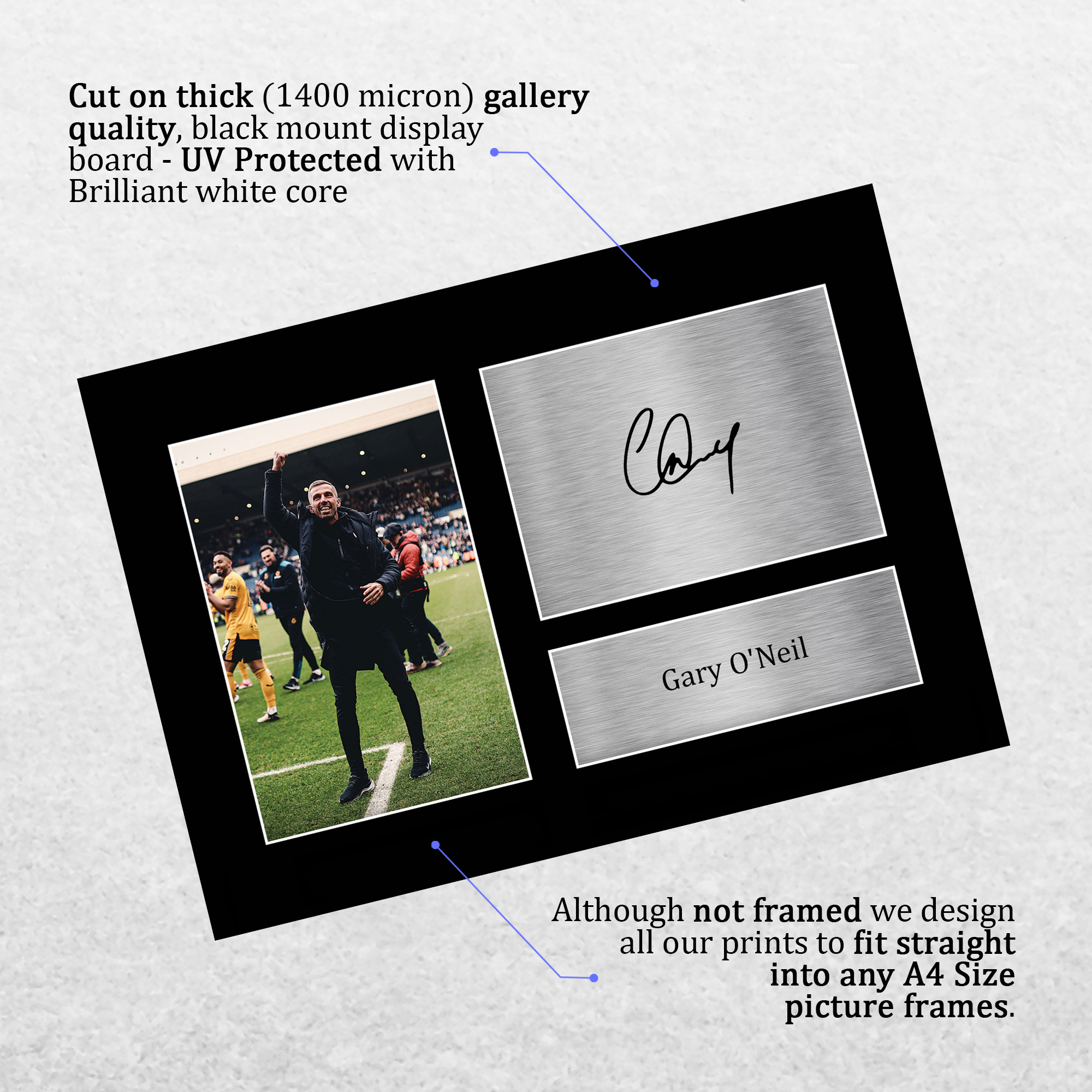 Imagen autografiada impresa de Gary O'Neil Wolverhampton Wanderers para fanáticos del fútbol americano - Imagen 12 de 17