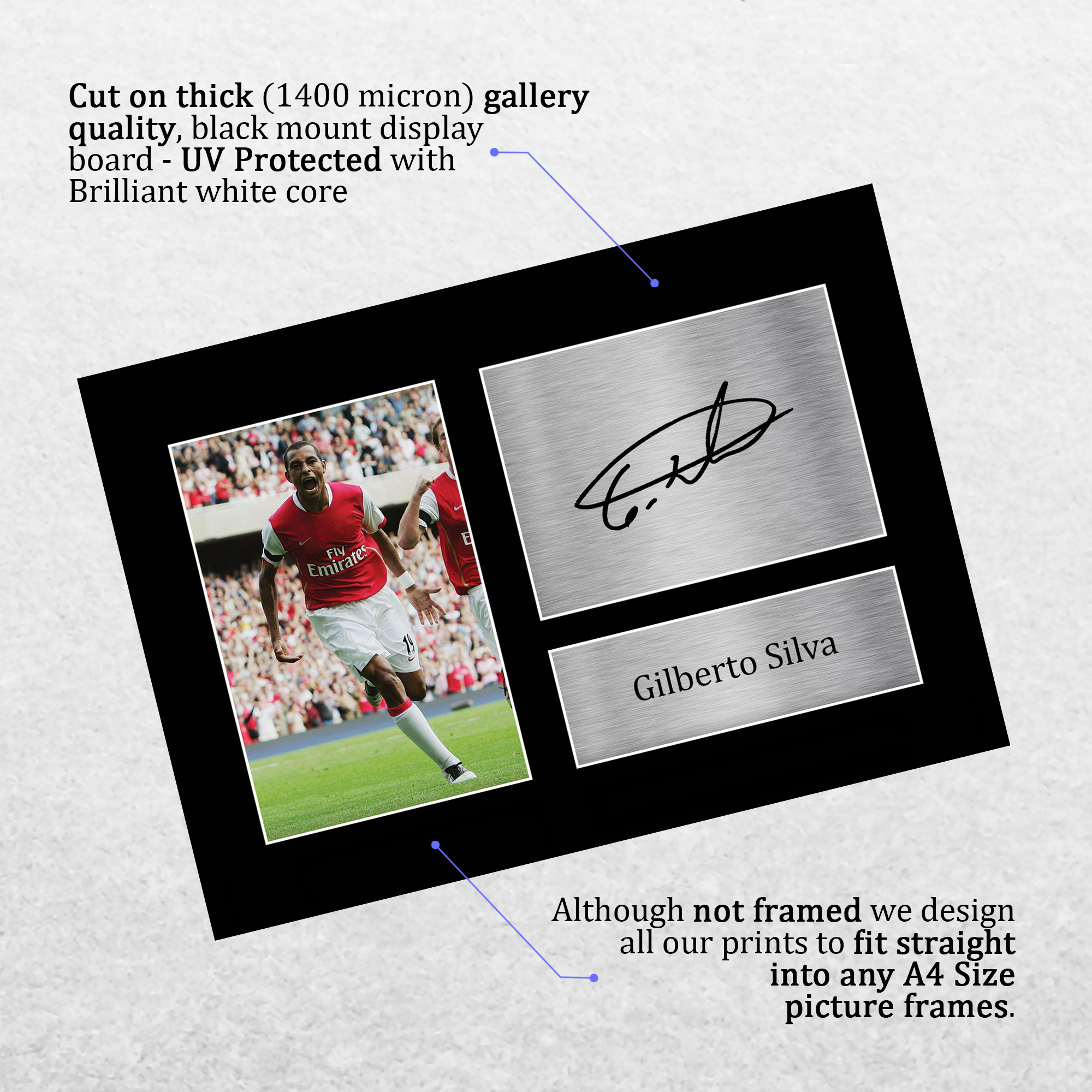 Gilberto Silva Ideas de Regalo Autógrafo Impreso Imagen A4 para Aficionados al Fútbol - Imagen 12 de 17