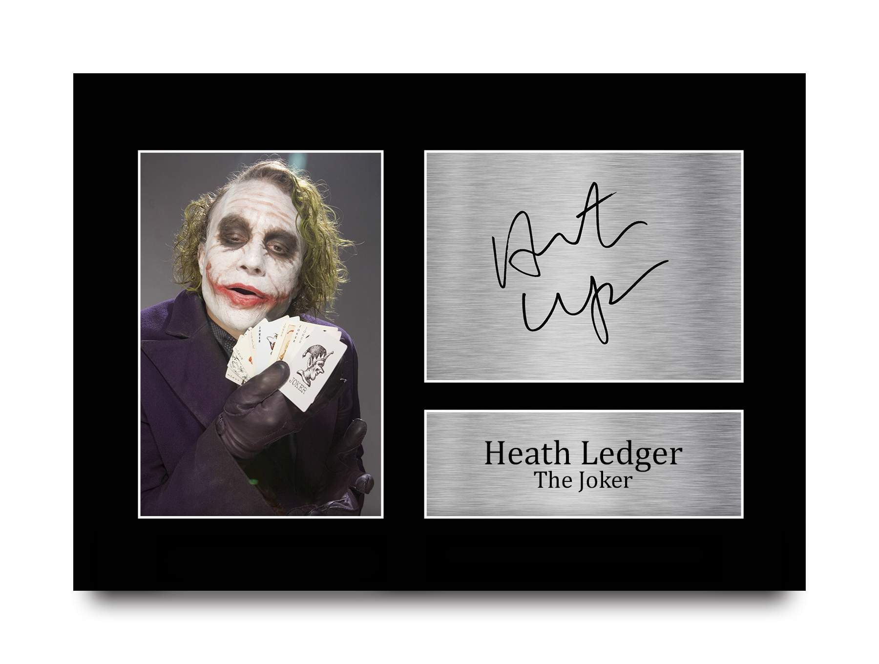 Heath Ledger Signed A4 Framed Printed Autograph Print The Joker Batman Movies