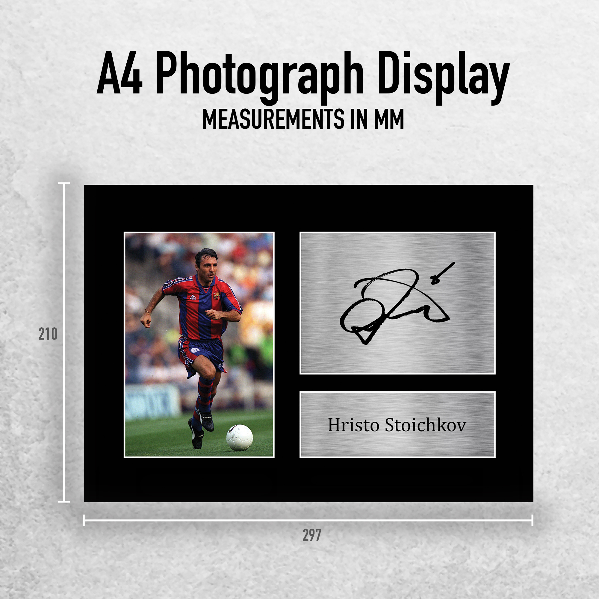 Hristo Stoichkov Signed Barcelona Printed Autograph Photo