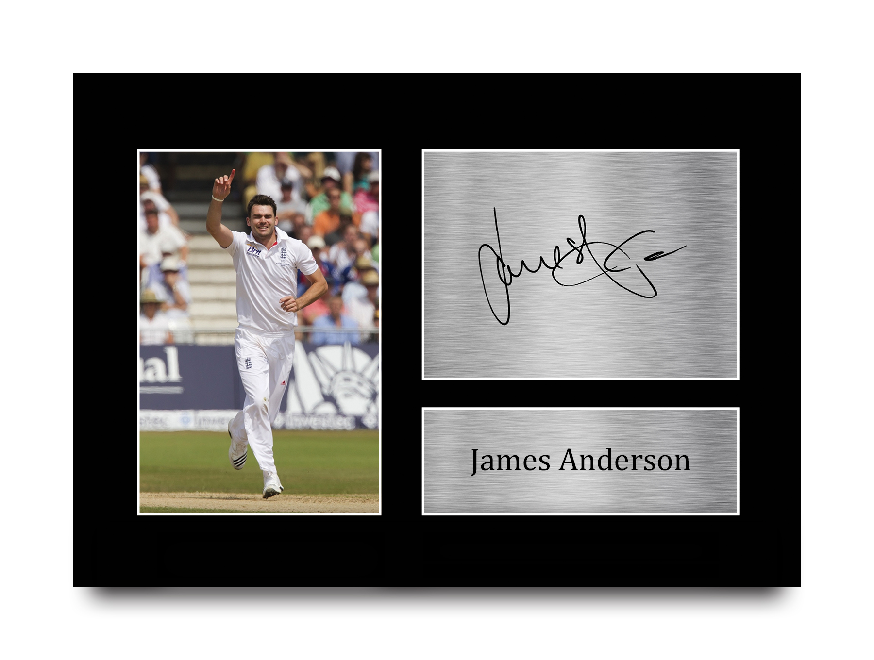 James Anderson Signed Autograph A4 photo display Cricket Sport AFTAL COA 