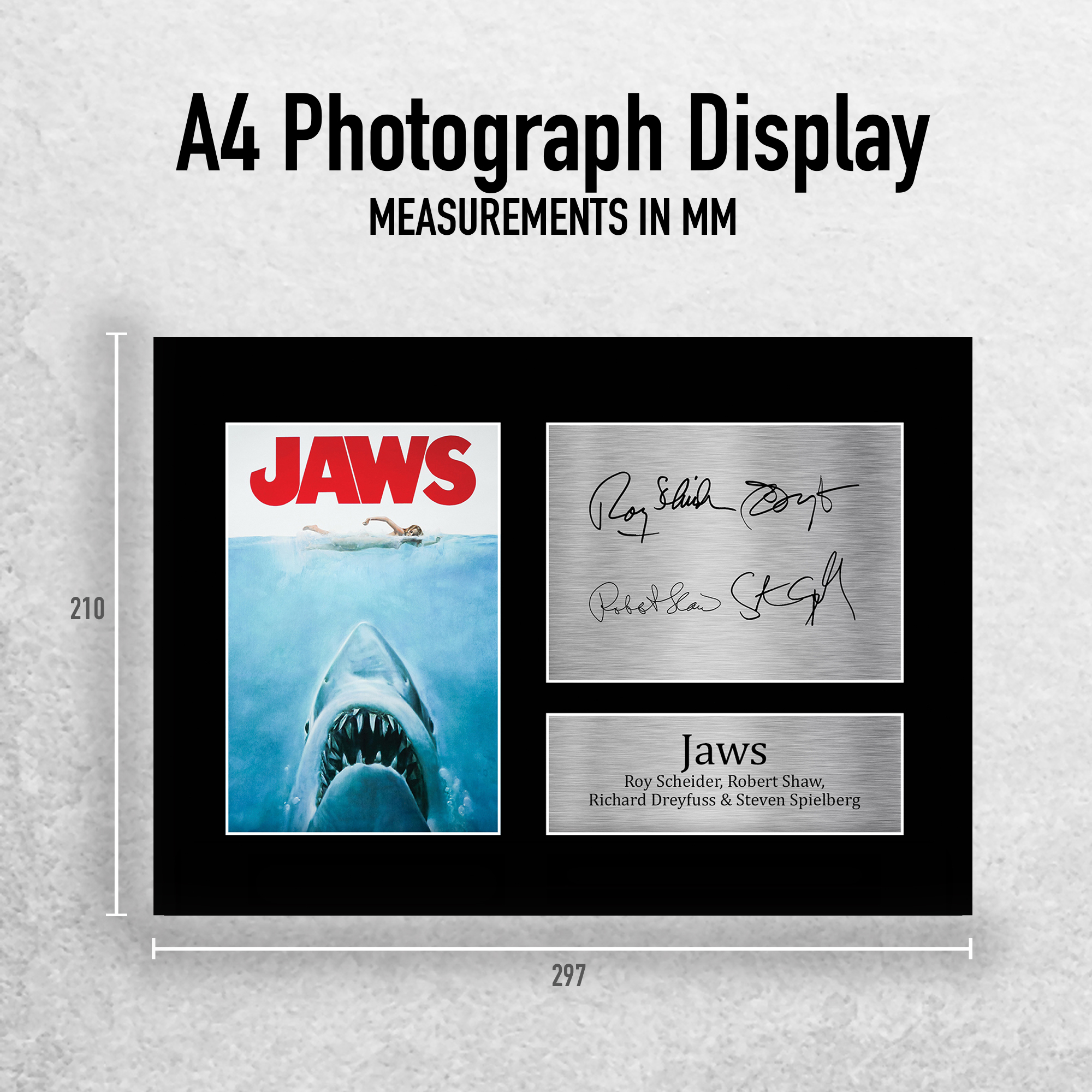 Jaws Ideal Gift Printed Framed Autograph Picture to Movie Memorabilia Fans - Picture 3 of 80